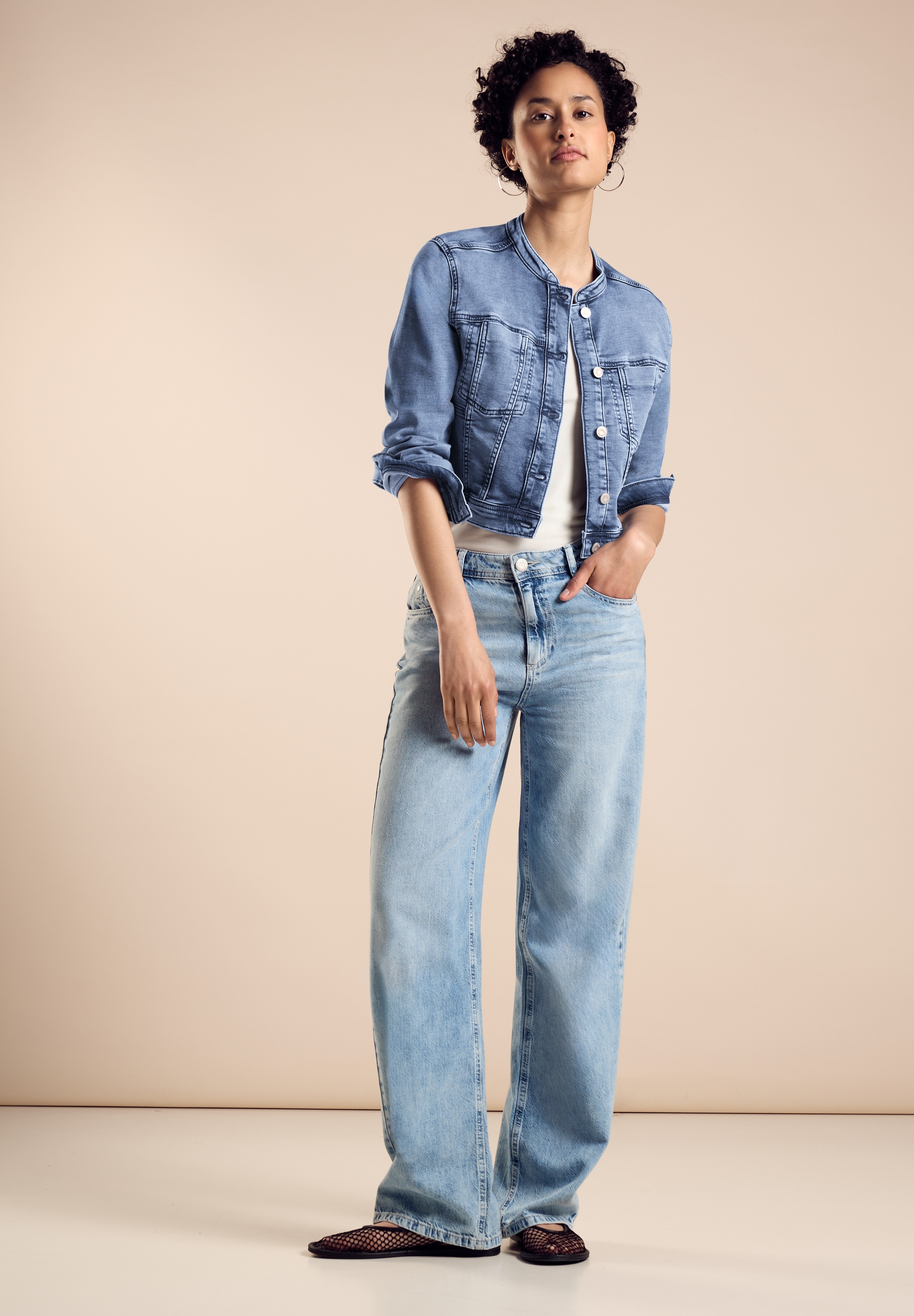 STREET ONE Jeansblazer, kurz und mit Brusttaschen