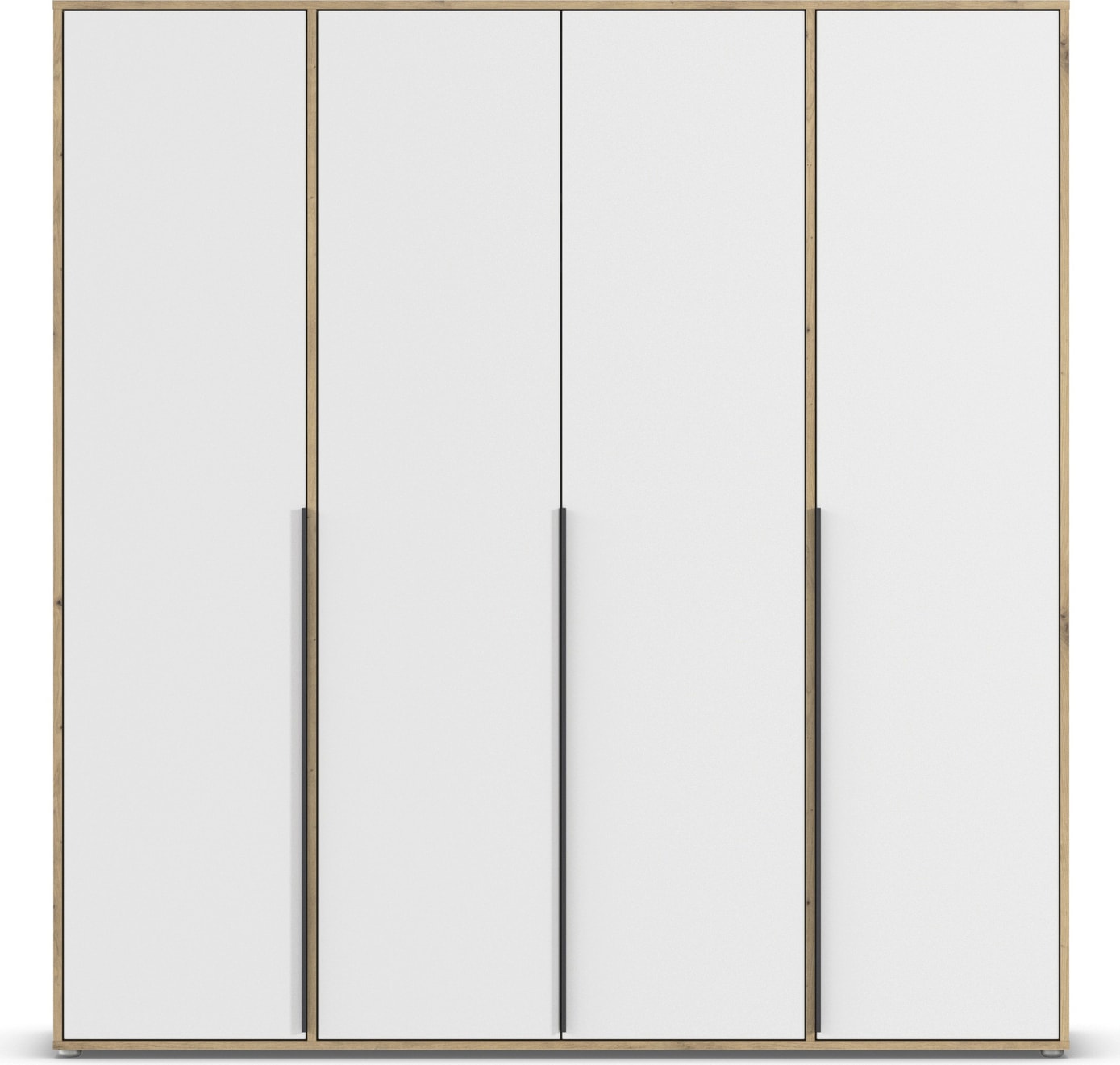 rauch Drehtürenschrank »Kleiderschrank Schrank Garderobe Wäscheschrank NAGATA viel Stauraum«, (in 3 verschiedenen Ausstattungen BASIC/CLASSIC/PREMIUM), mit modernen Stangengriffen in Graumetallic TOPSELLER MADE IN GERMANY