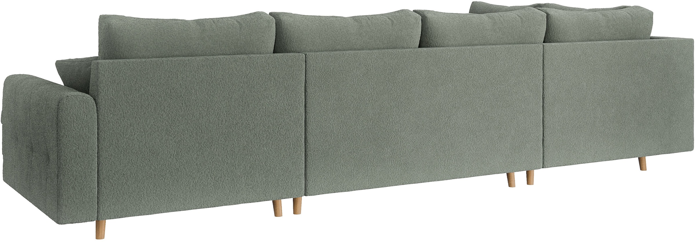 Home affaire Wohnlandschaft »CHARRE U-Form mit Ottomane, Maße B/T/H: 310/161/81 cm«, feine Steppung, lose Rücken- und Zierkissen, auch in Cord und Bouclé