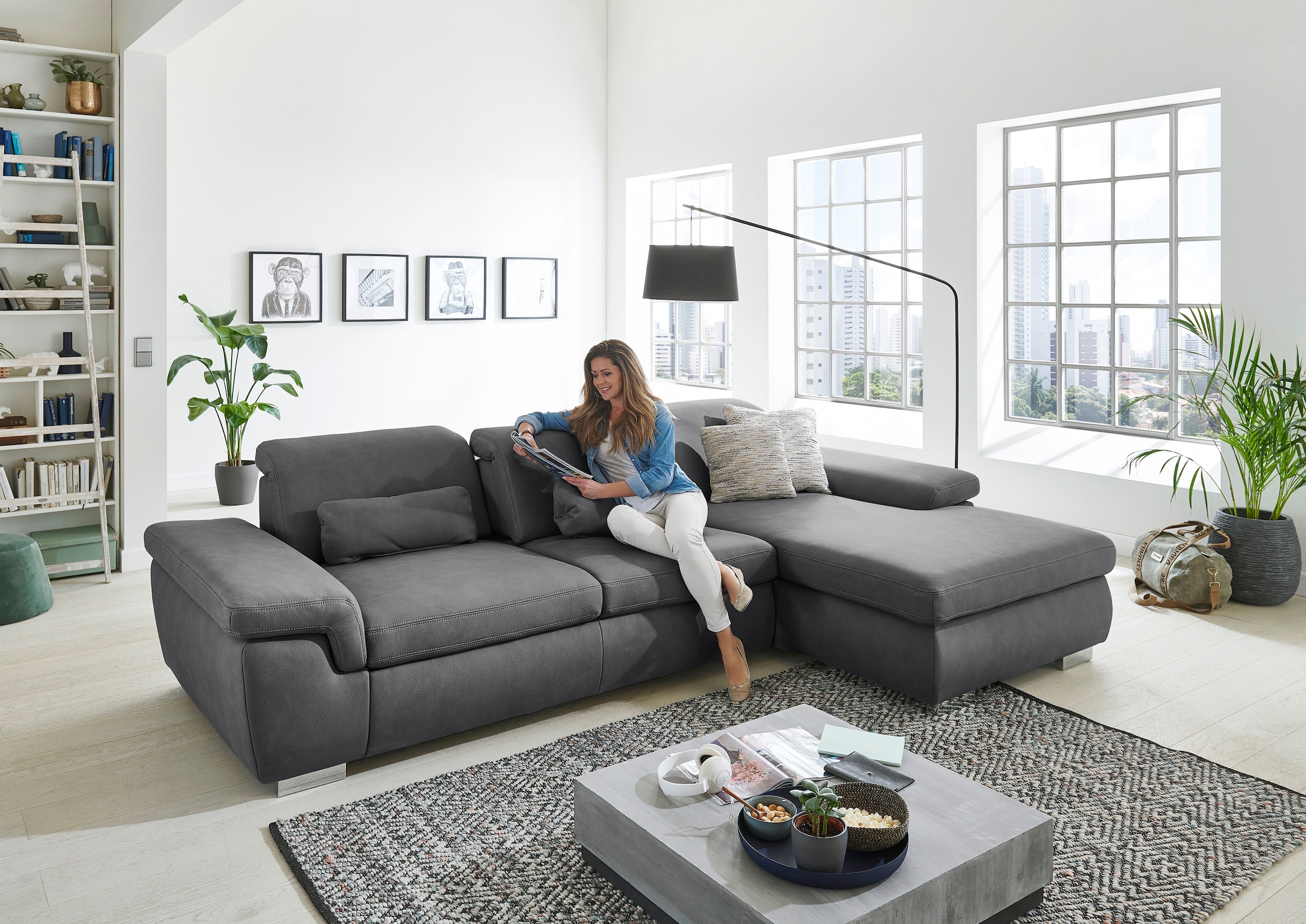 Die PlanBar Ecksofa "MP-IN17041 L-Form", mit Sitztiefenverstellung, optiona günstig online kaufen