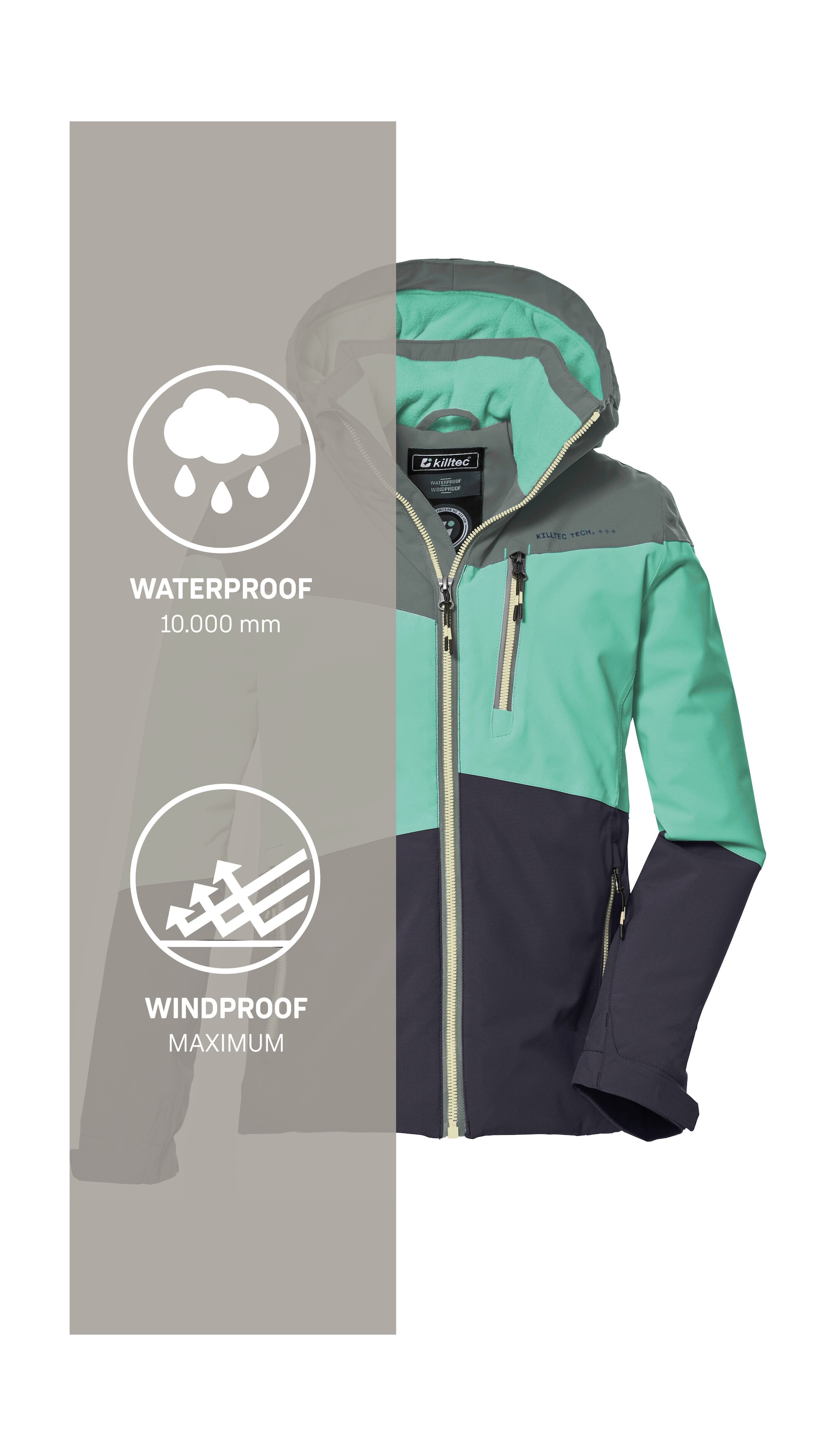Killtec Outdoorjacke »KOW 170 GRLS JCKT«, Funktionsjacke mit Kapuze und Schneefang, wasserdicht