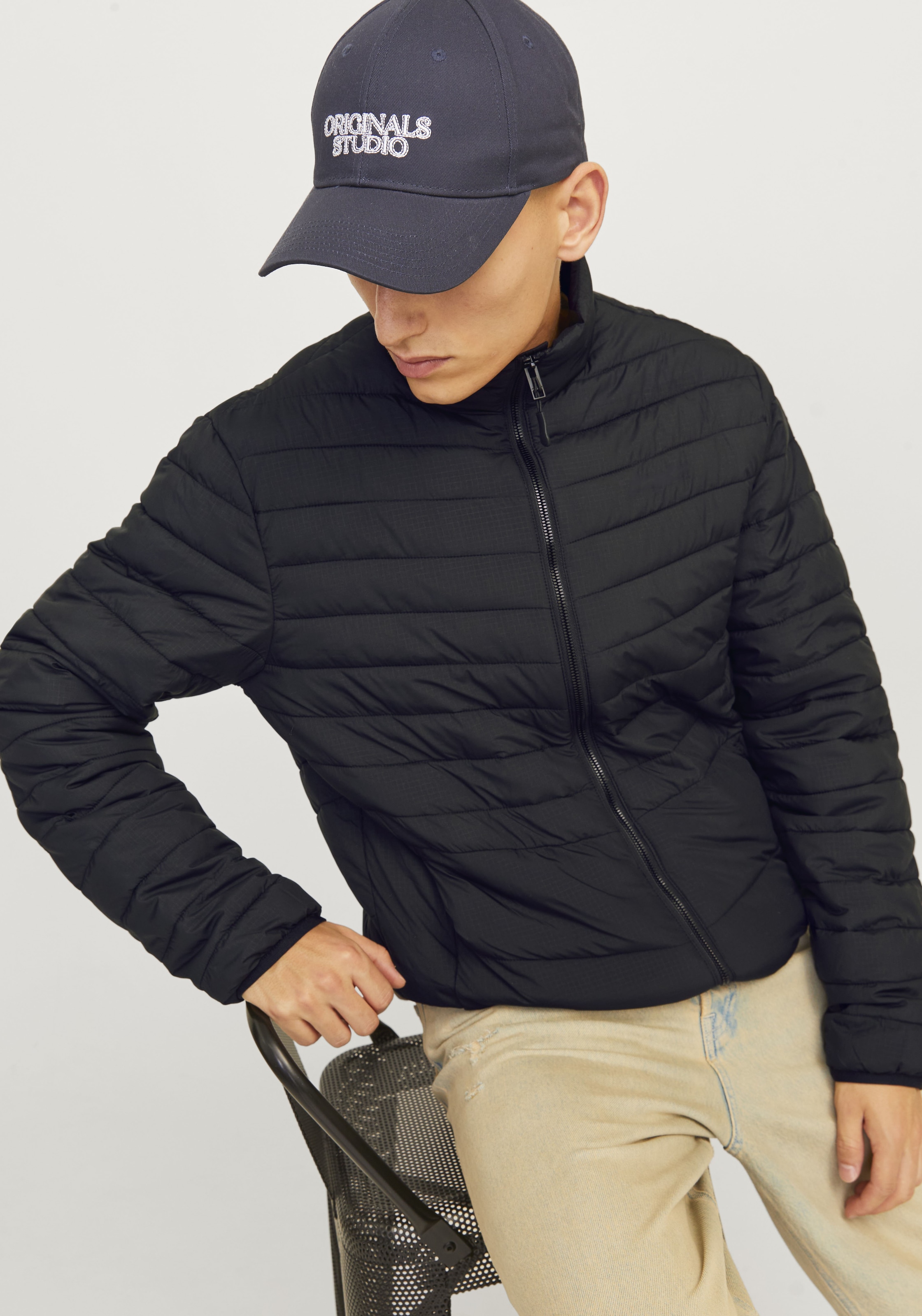 Jack & Jones Steppjacke »JJESTATE PACKABLE PUFFER COLLAR NOOS«, ohne Kapuze