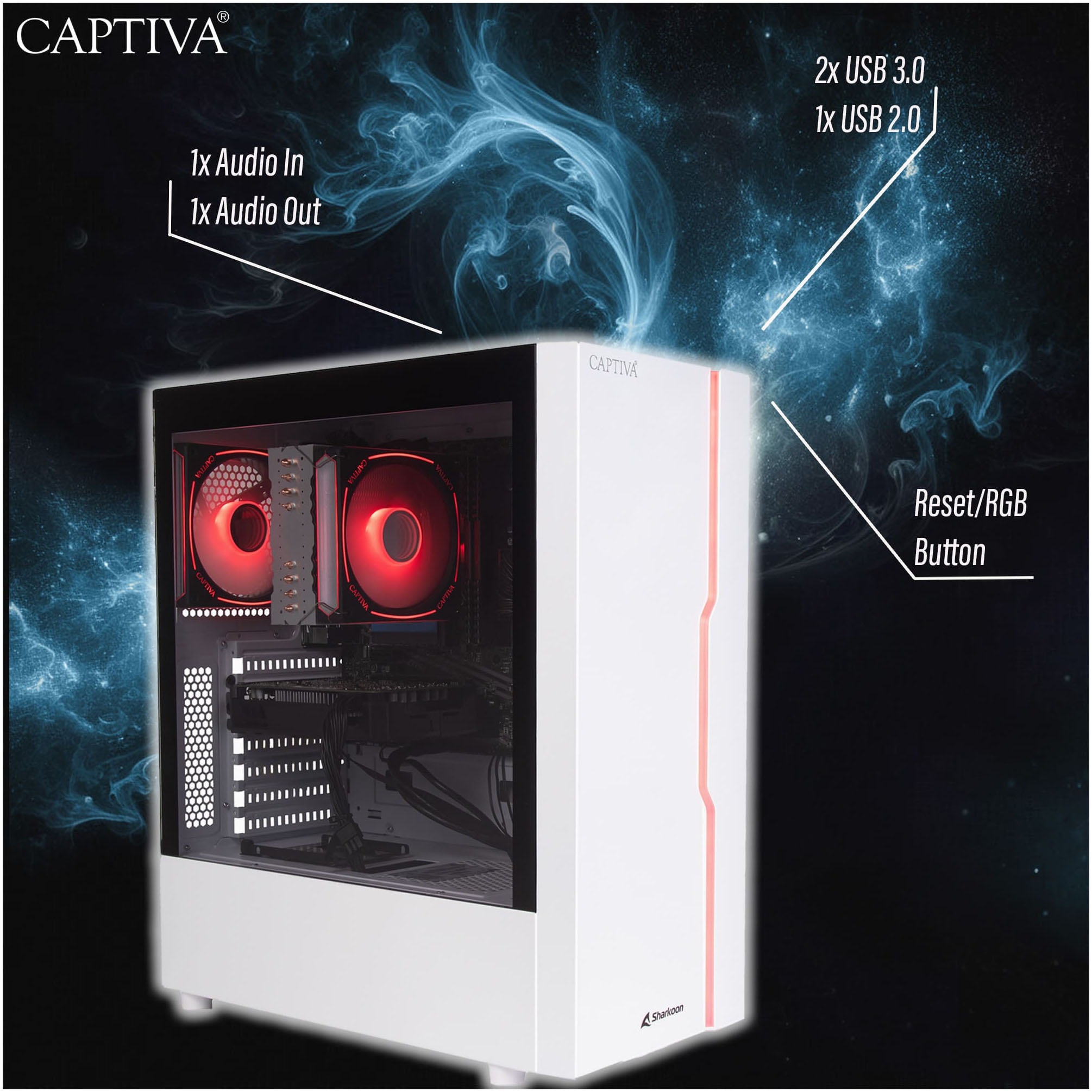 CAPTIVA Gaming-PC-Komplettsystem »Advanced Gaming R93-553 TFT Bundle« 80 ″ AMD Ryzen 7 Nvidia 16 GB RAM 1.000 GB SSD