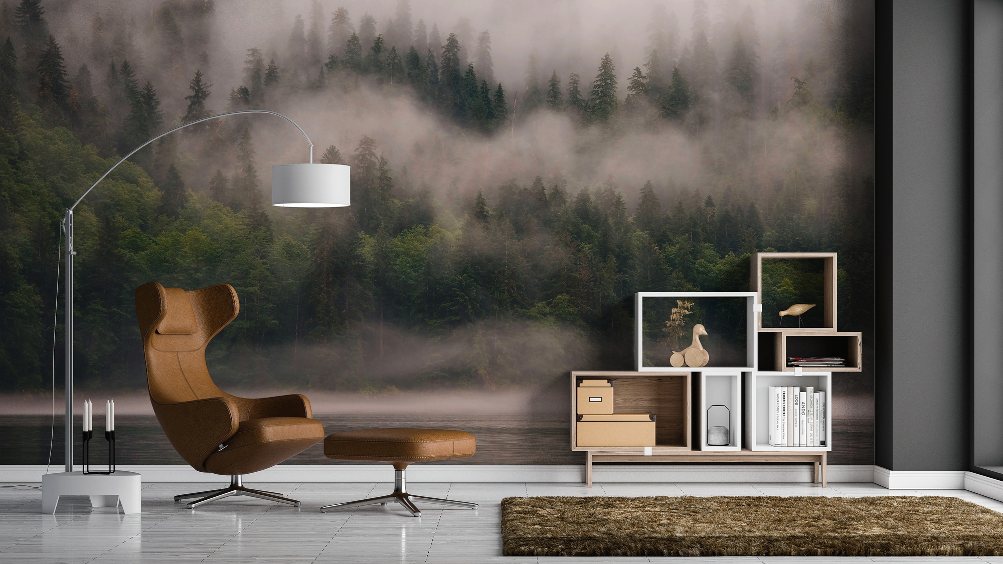 A.S. Création Vliestapete »Fototapete Wald im Nebel Grün Grau Naturmotiv« m günstig online kaufen