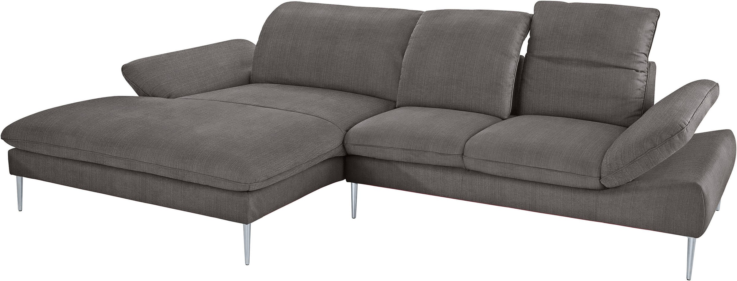 W.SCHILLIG Ecksofa »enjoy&MORE, Designsofa, elegant und bequem, L-Form«, mit Sitztiefenverstellung, Füße silber matt, Breite 310 cm