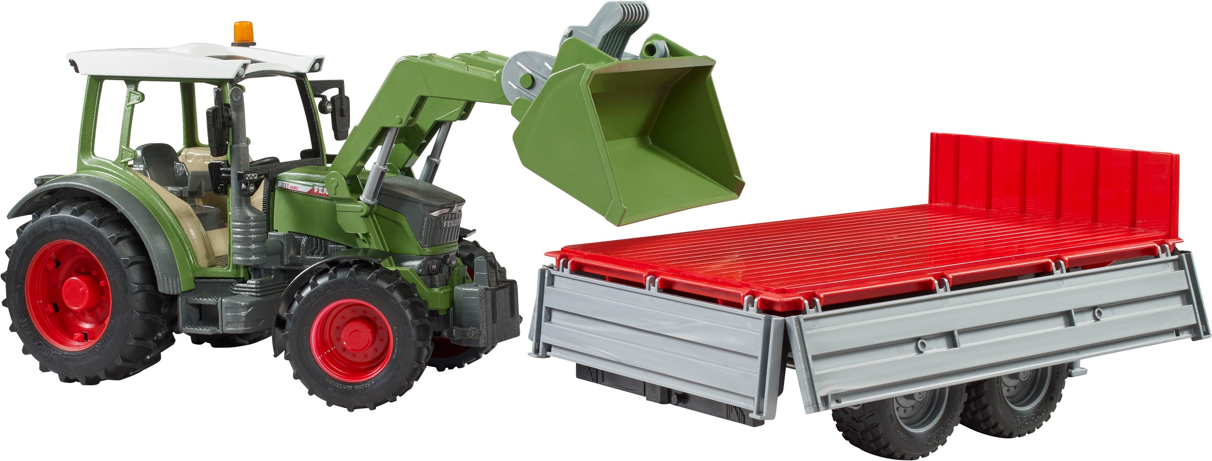 Bruder® Spielzeug-Traktor »Fendt Vario 211 mit Frontlader und Bordwandhänger (02182)« Made in Europe