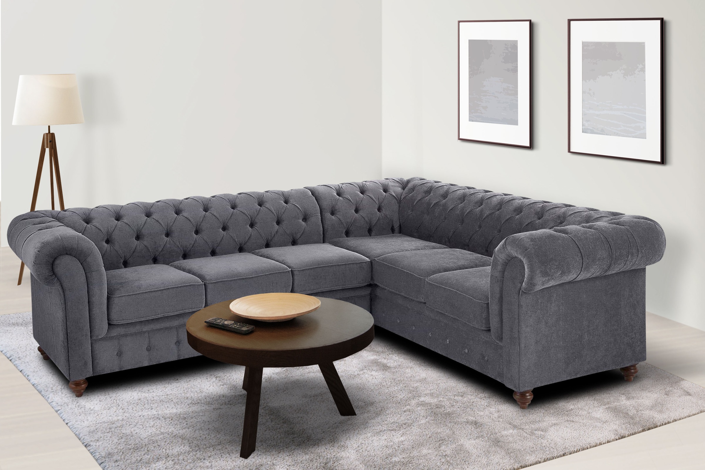 Home affaire Chesterfield-Sofa »Chesterfield Ecksofa, auch in Leder L-Form« günstig online kaufen