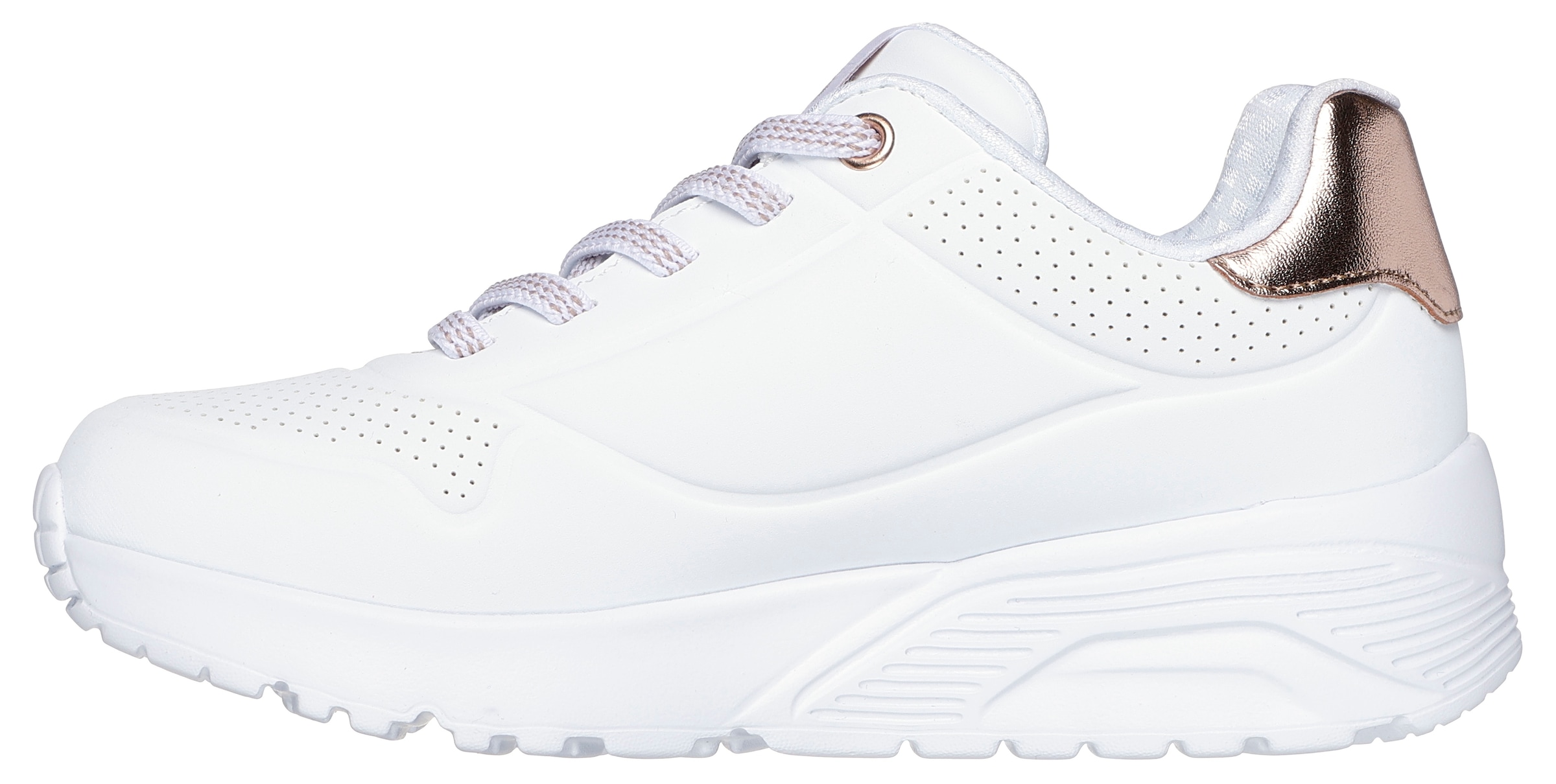 Skechers Slip-On Sneaker »UNO LITE«, Freizeitschuh, Halbschuh, Slipper mit metallic Fersenpatch