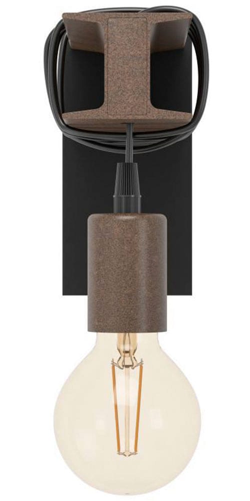 EGLO Wandleuchte »TOWNSHEND 4 Wandlampe, Stahl, Rostoptik, Retro, Vintage, E27«, 1 flammig, Leuchtmittel E27 | ohne Leuchtmittel, antik-braun, Metallbalken, Wohnzimmer, Esszimmer, Flur, 19x8x18,5cm