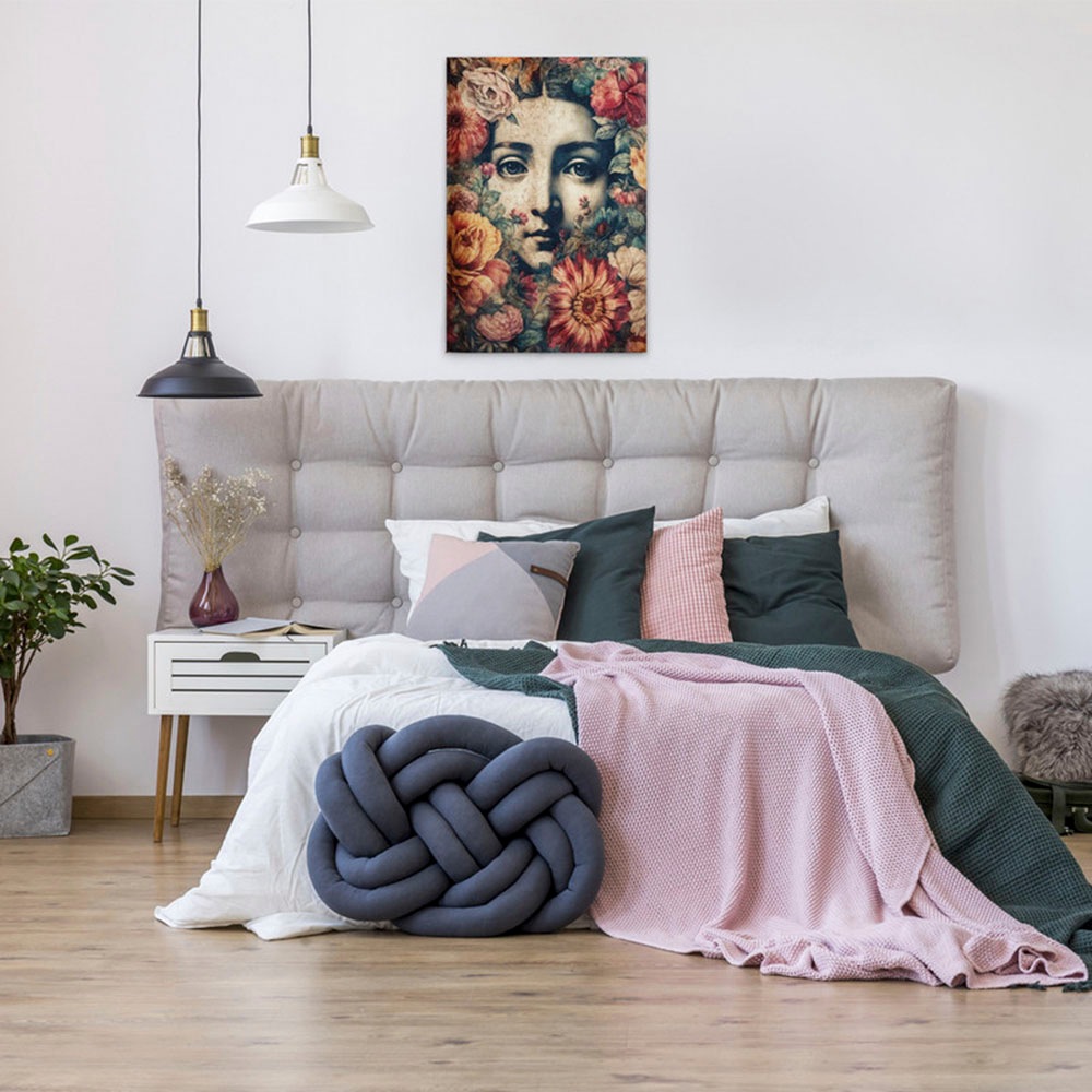 A.S. Création Leinwandbild »Blooming Mona Lisa - Wandbild Bunt Blau Keilrah günstig online kaufen