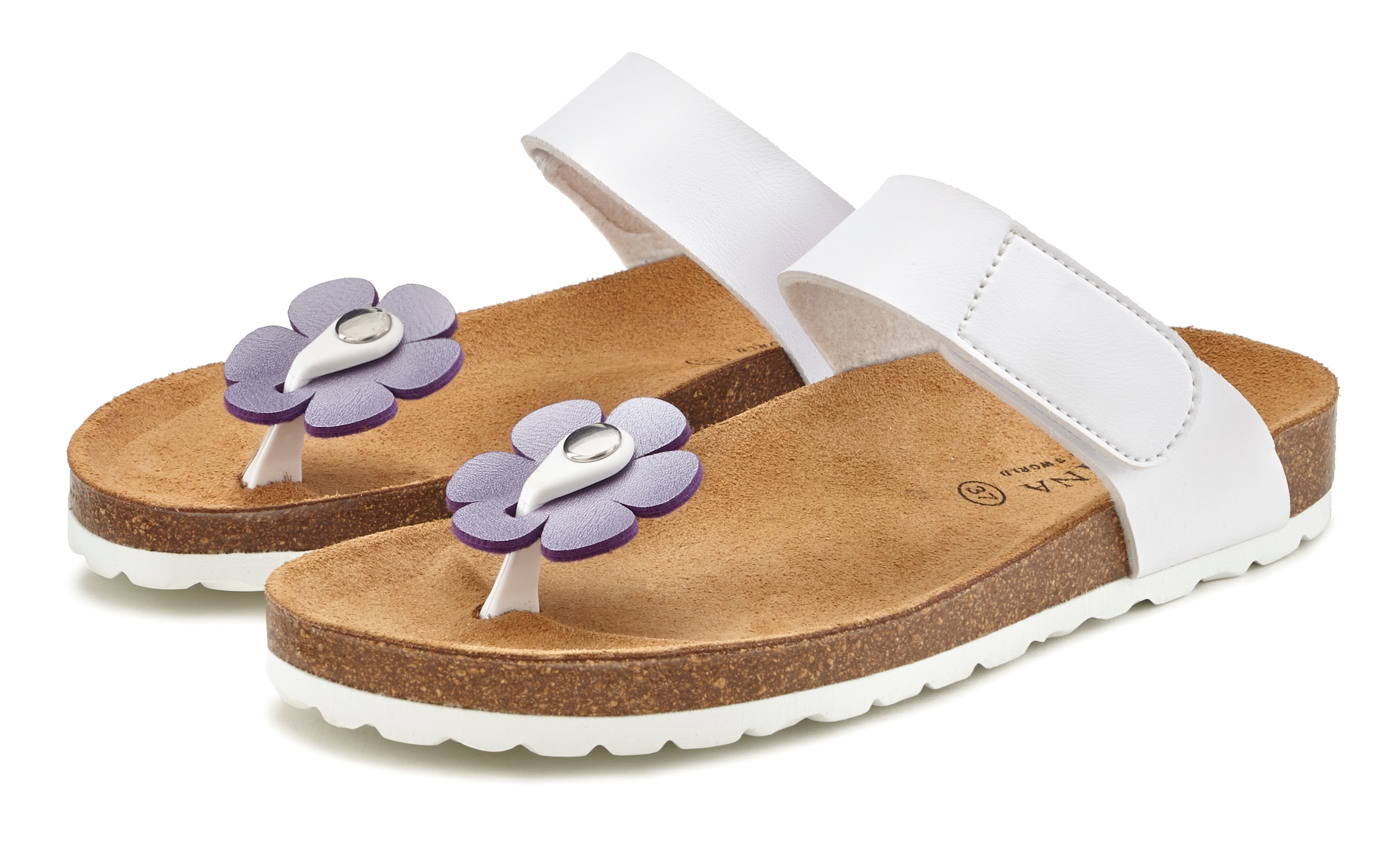 LASCANA Pantolette »Mule, Sandale, offener Schuh, Sommerschuh,«, (3 tlg.), mit Komfortkorkfußbett aus Leder und 2 abnehmbaren Oberteilen
