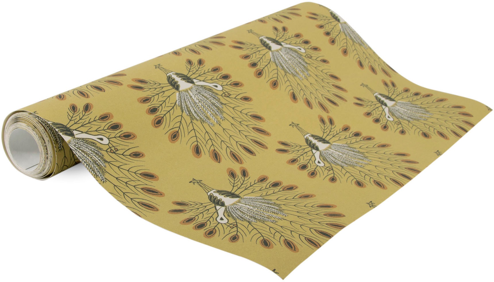 Superfresco Easy Vliestapete »Vintage Peacock«, gemustert, Vintage Pfau gelb 10 m x 0.52 m
