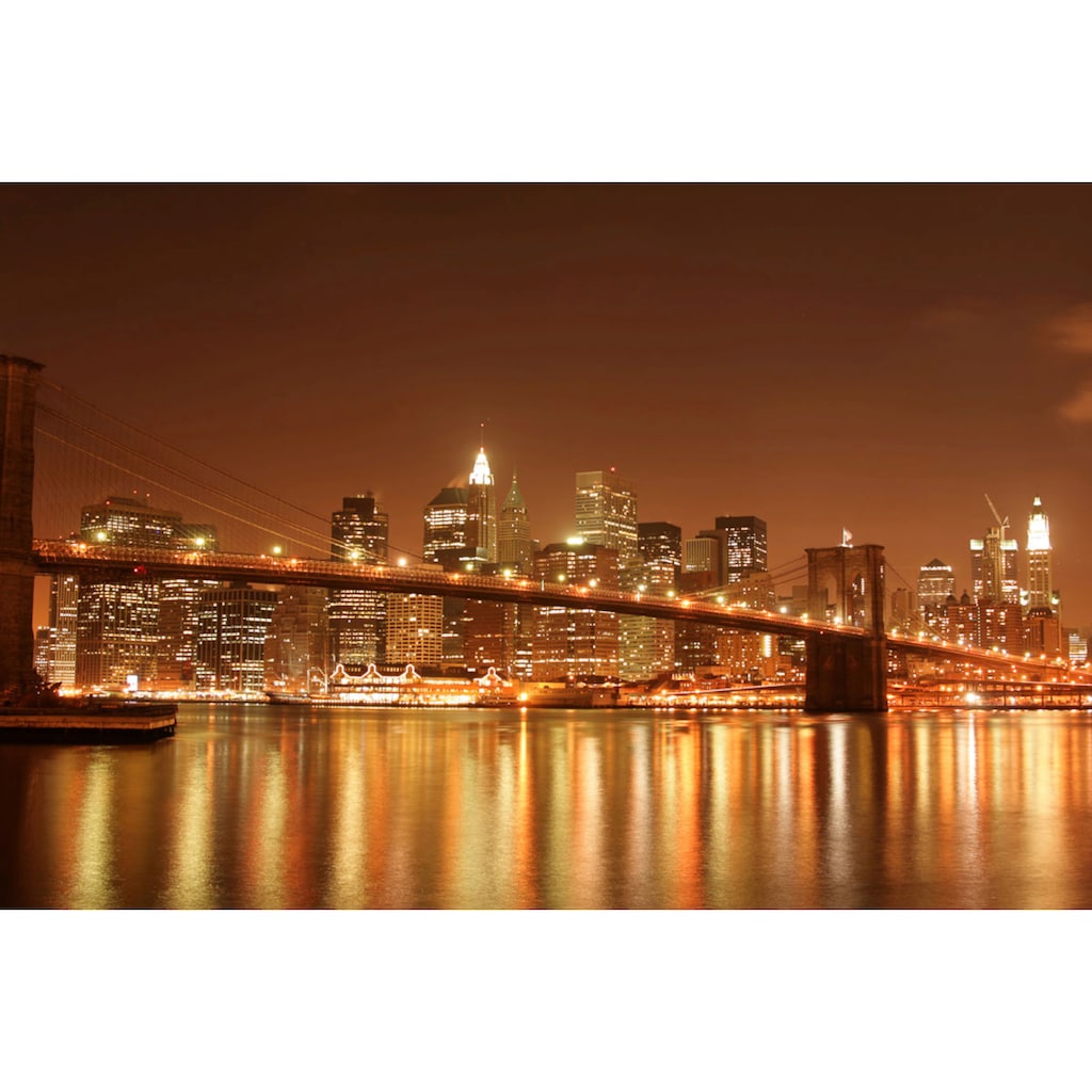 Papermoon Fototapete »Brooklyn Bridge bei Nacht«