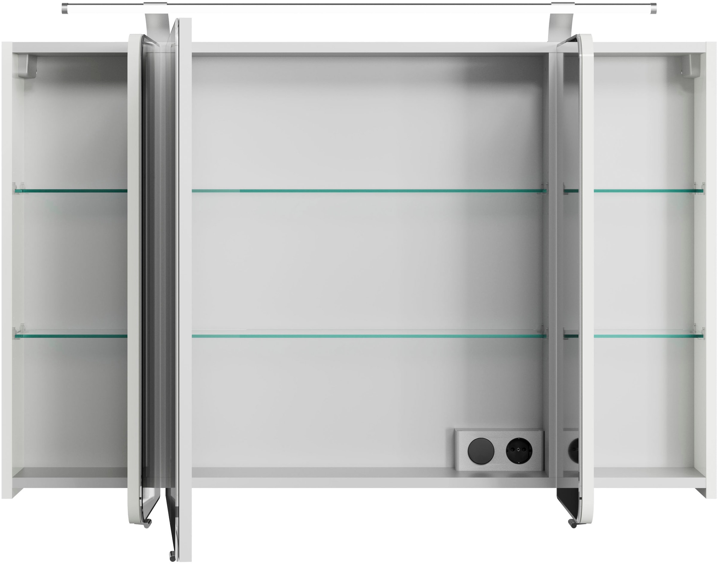 Saphir Badmöbel-Set »Serie 4005, vormontiert, Glaswaschbecken, Spiegelschrank« Set, 5 Stk. tlg.