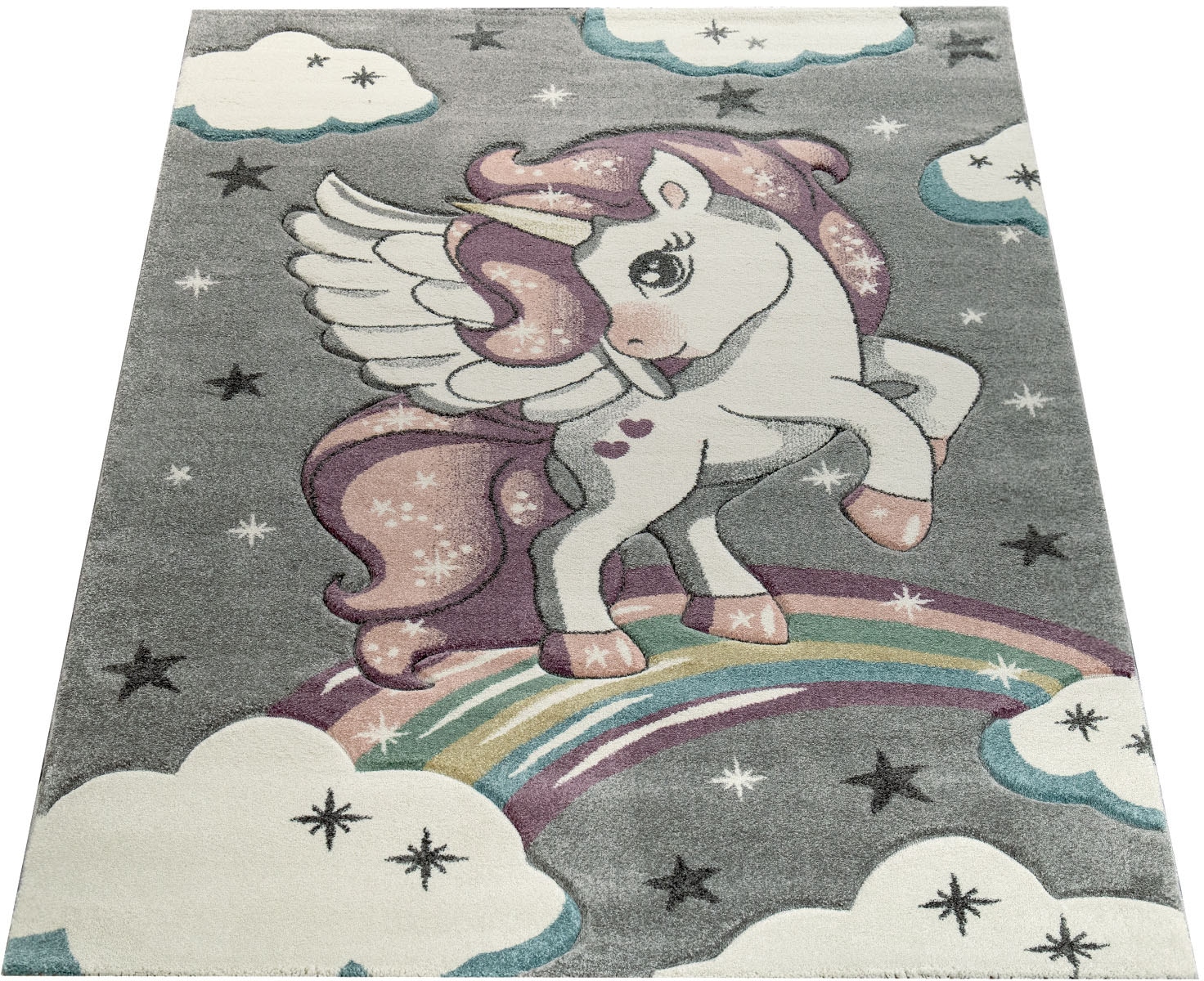 Paco Home Kinderteppich »Cosmo 213«, rechteckig, 3D-Design, Motiv Einhorn &... kaufen