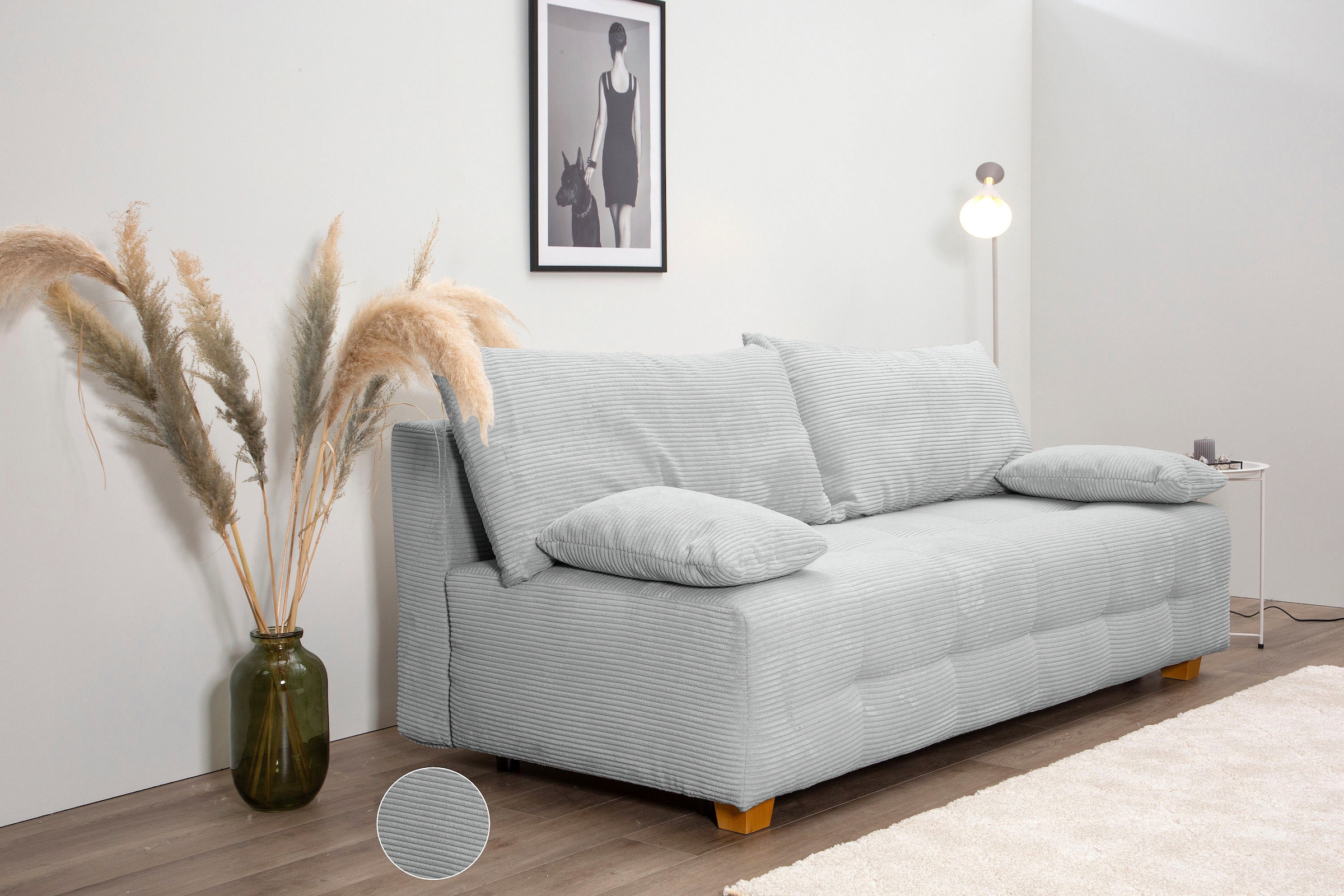 COLLECTION AB Schlafsofa »Bella«, Schlafsofa,Bettkasten,Bonellfederkern,Rückenkissen,Armlehnenkissen