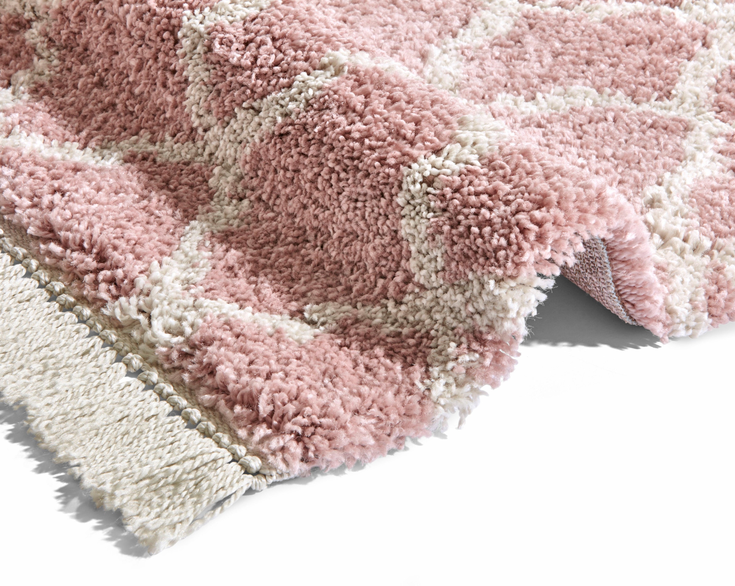 HANSE Home Hochflor-Läufer »Pearl«, rechteckig, 35 mm Höhe, Pastellfarben mit Fransen, Grafisches Design, Robust, Pflegeleicht