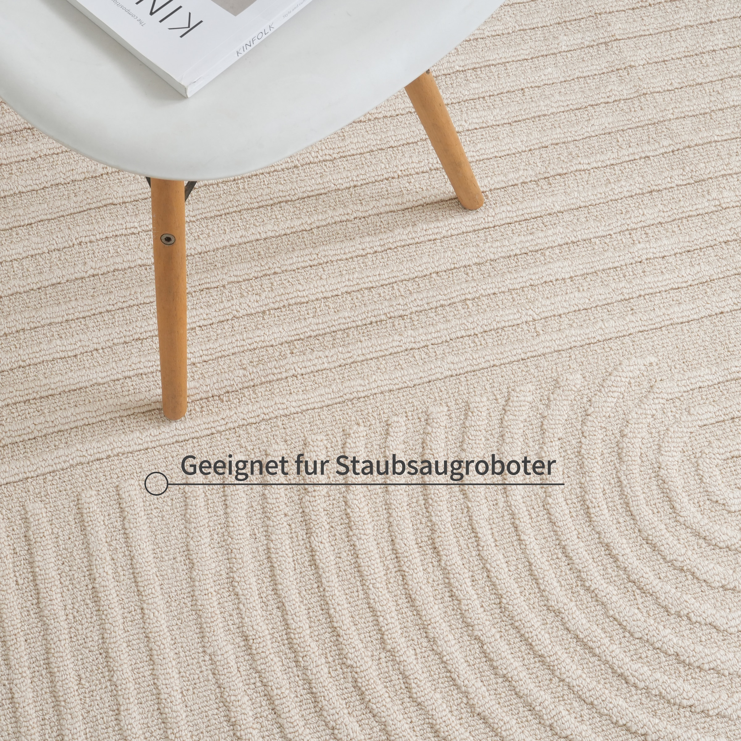 OTTO home Teppich »Jola, In- und Outdoor geeignet, Hoch-Tief-Design, Scandi« rechteckig 9 mm Höhe Hoch-Tief-Struktur, Zen, Wetterfest & UV-beständig, Balkon, Camping