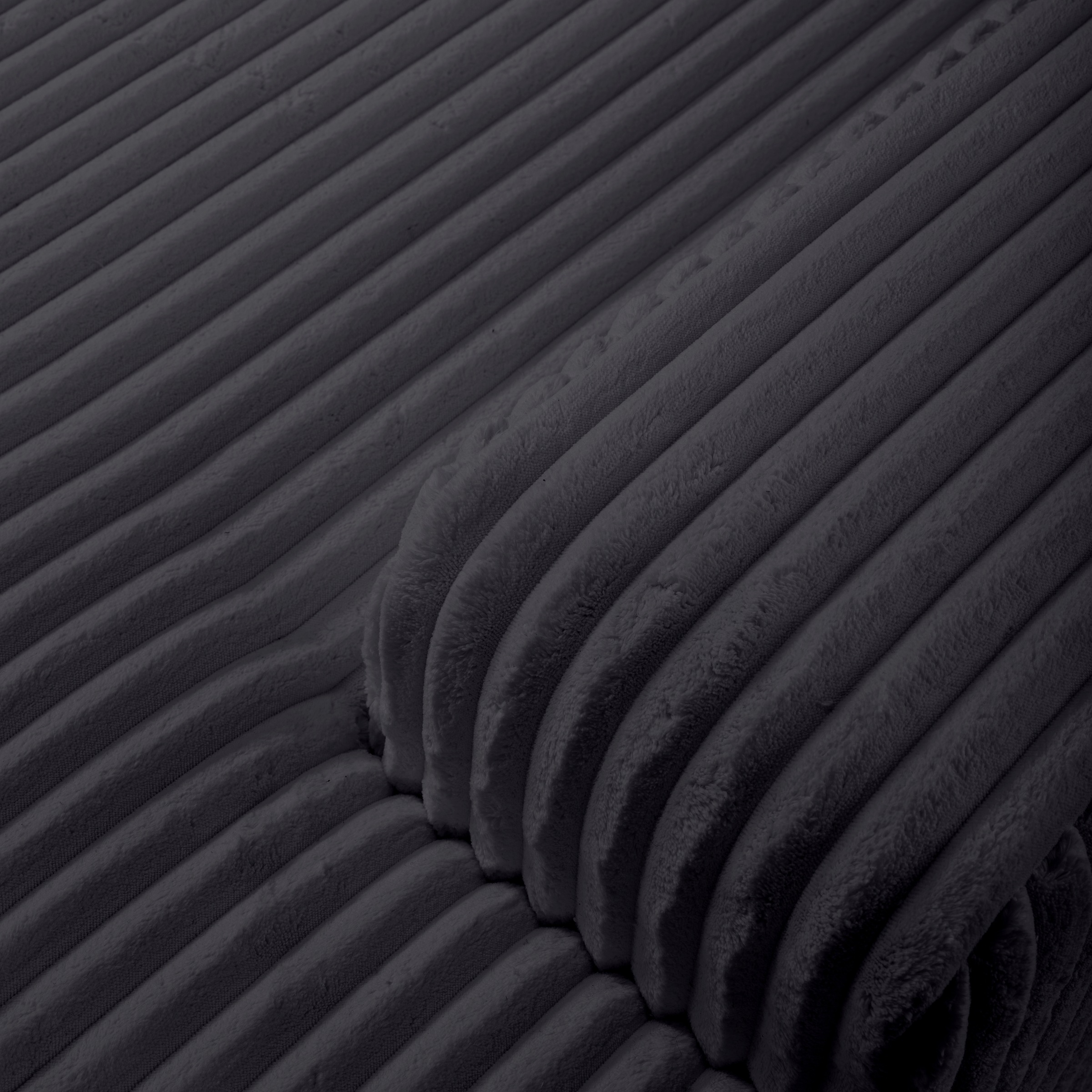 WERK2 Wohnlandschaft »Rotterdam-U, U-Form, in kuschelweichem Cord oder Breitcord«, Design Sofa mit Schlaffunktion & Bettkasten, Breitcord, Schwarz