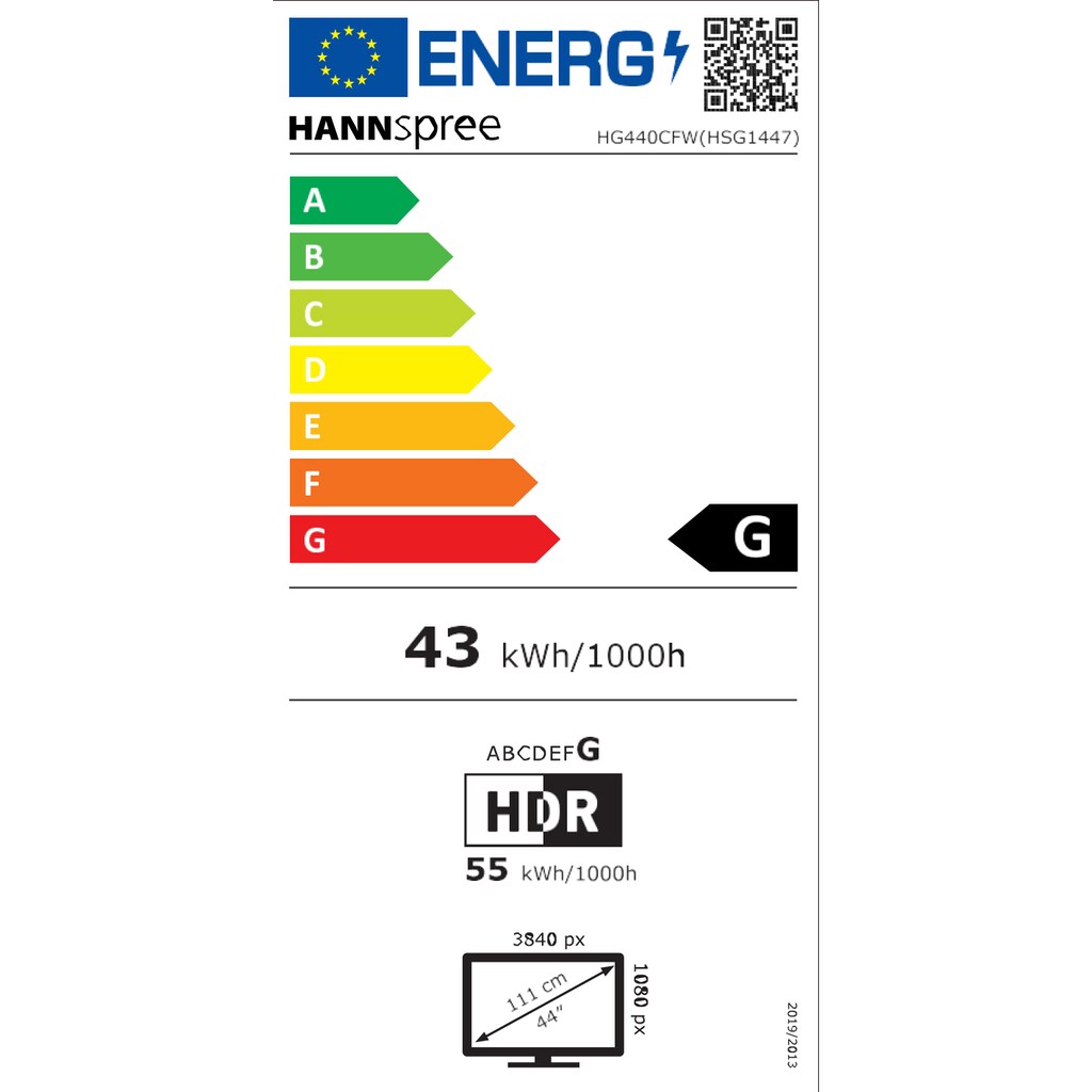 Hannspree Gaming-LED-Monitor »HG440CFW(HSG1447)«, 111,25 cm/44 Zoll, 3840 x 1080 px, 1 ms Reaktionszeit, 120 Hz