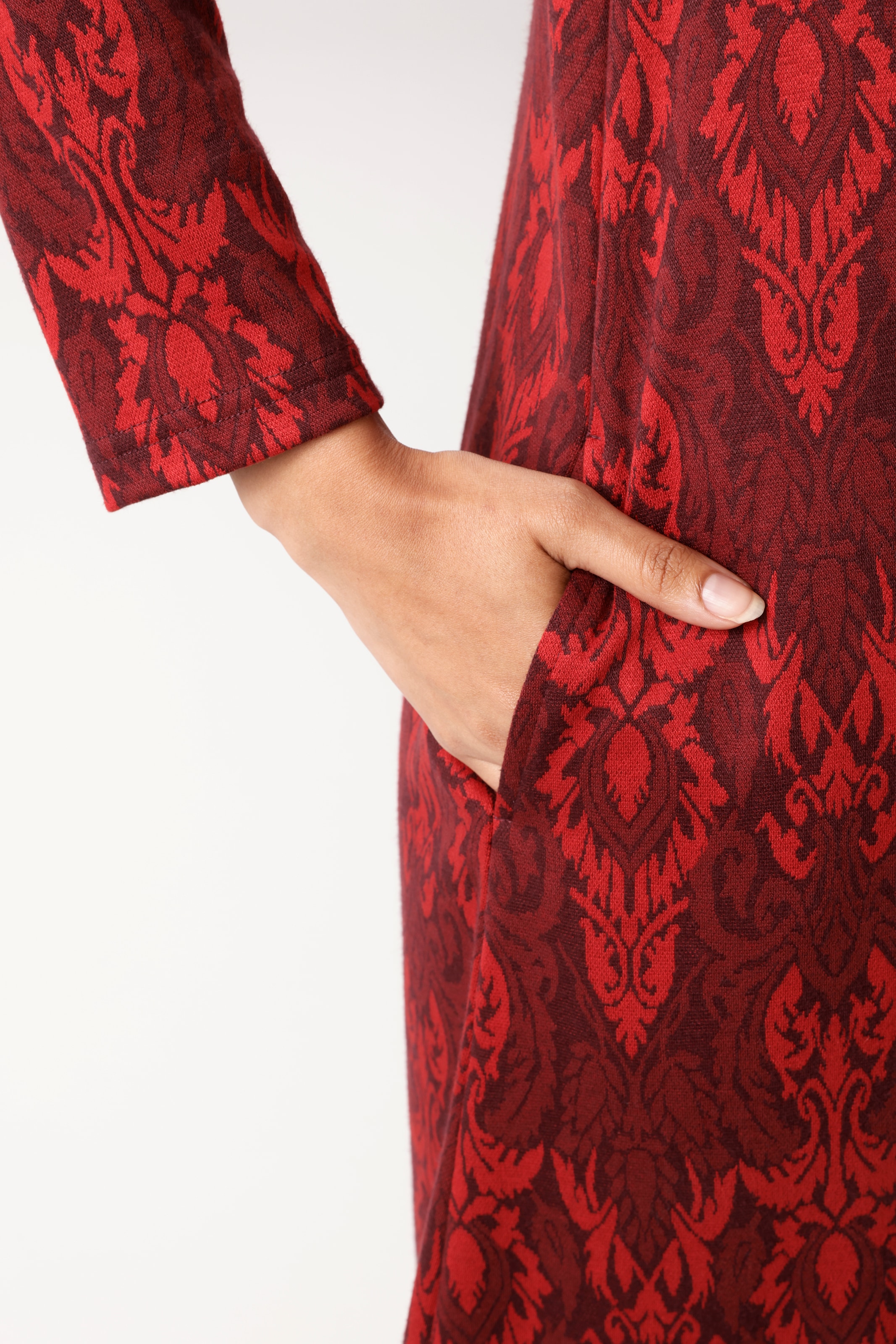 Aniston CASUAL A-Linien-Kleid Eingrifftaschen mit großflächigem Ornament-Muster - NEUE KOLLEKTION