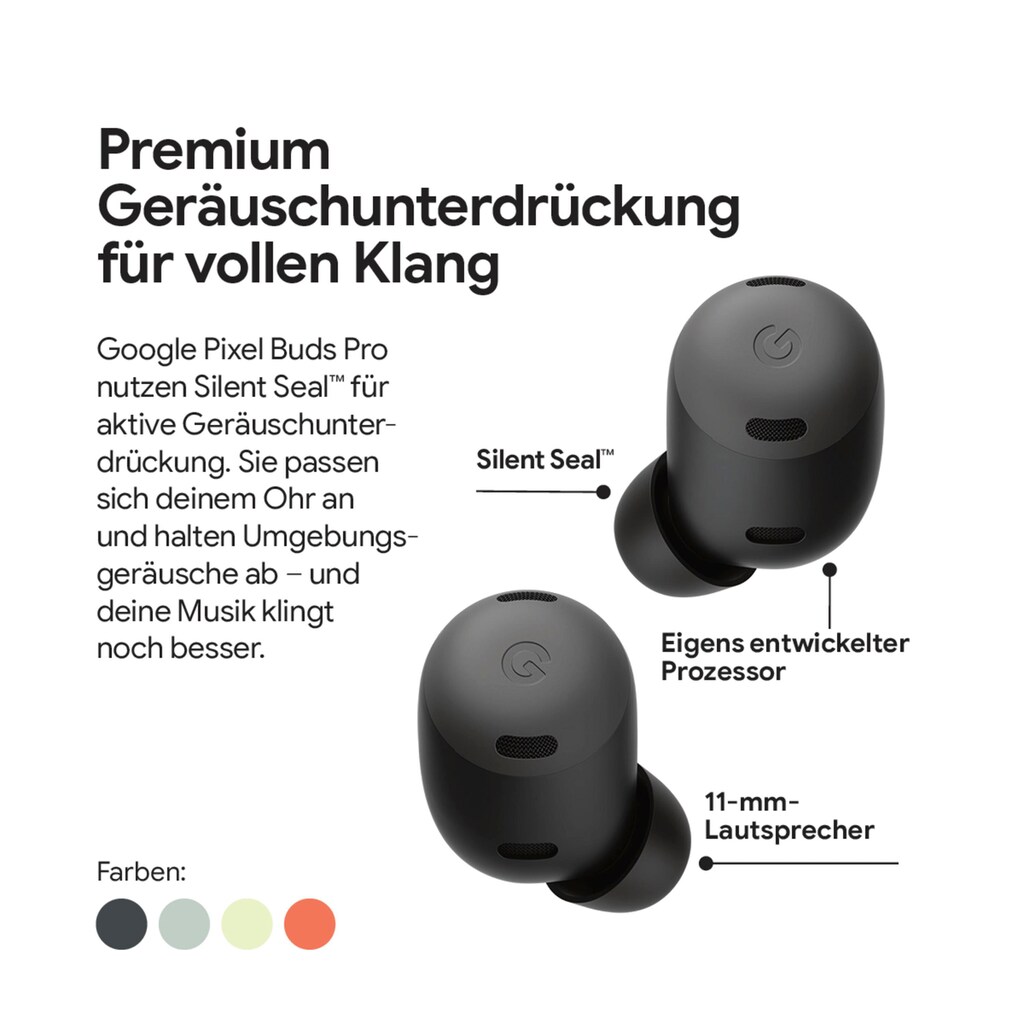 Google wireless In-Ear-Kopfhörer »Pixel Buds Pro«, Bluetooth, Active Noise Cancelling (ANC)-Transparenzmodus-Sprachsteuerung