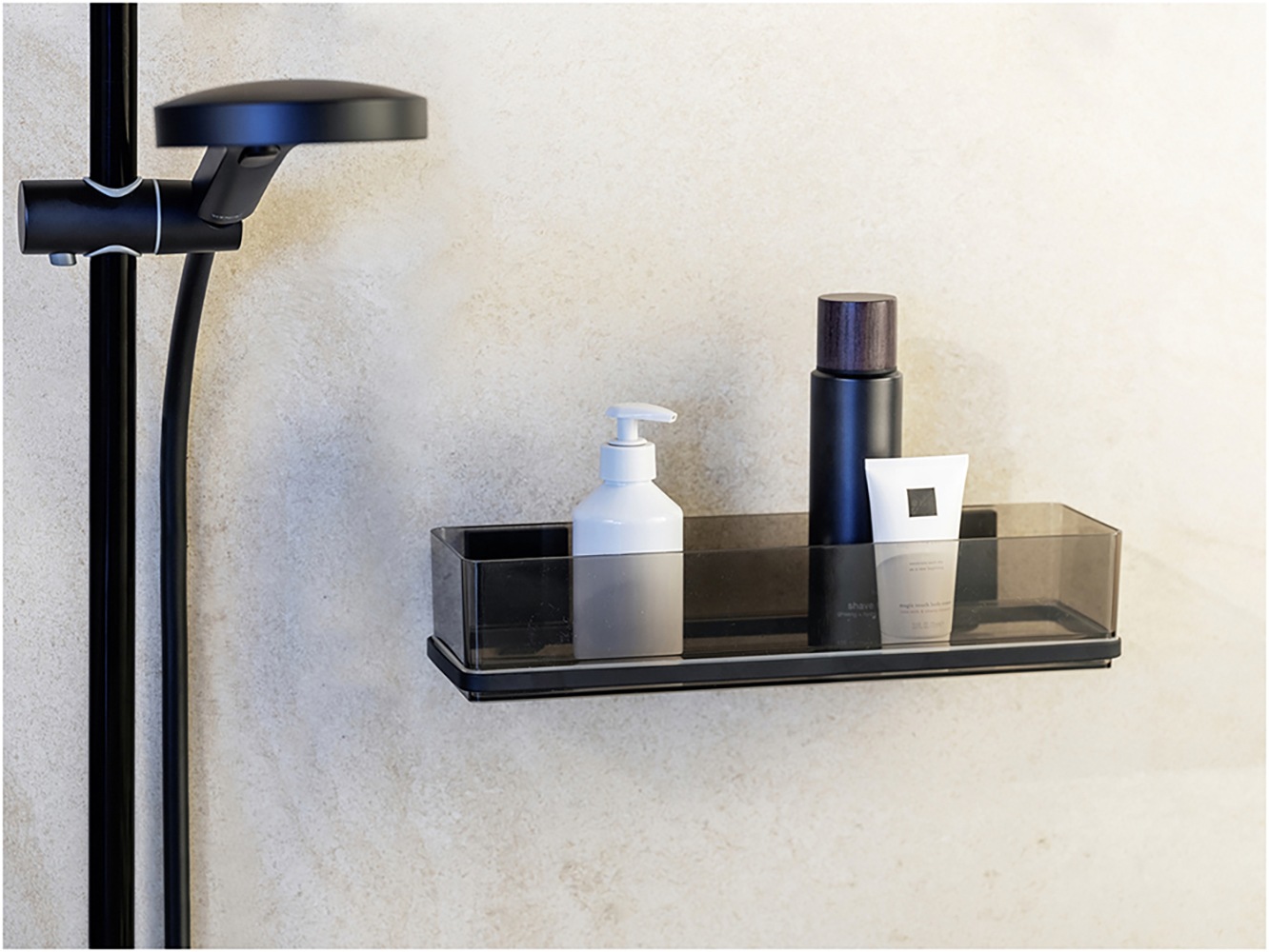 WENKO Duschablage »Vacuum-Loc® Modell Quadro«, aus Kunststoff, Edelstahl-Halterung, Befestigen ohne Bohren
