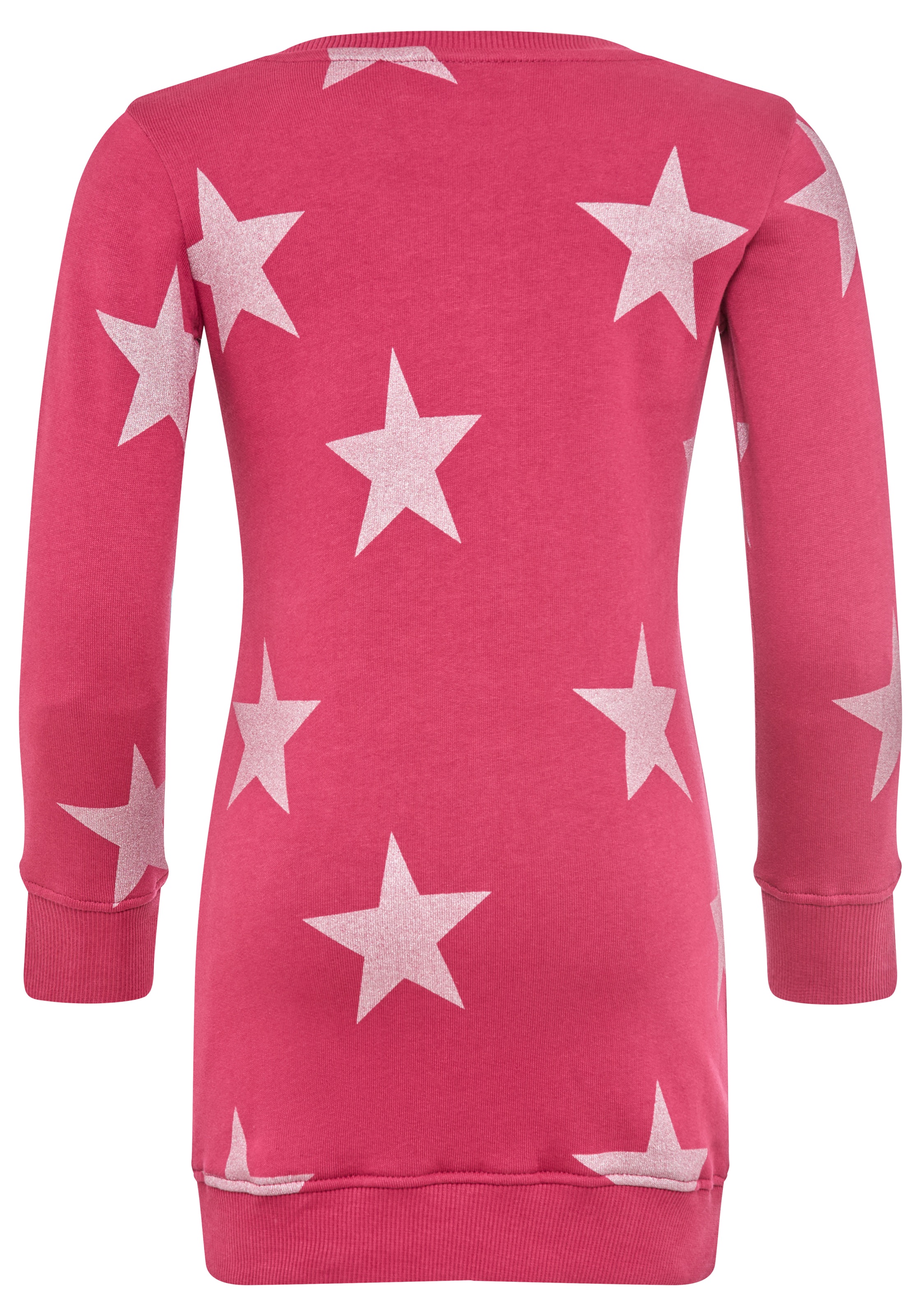 KIDSWORLD Sweatkleid »Sterne-Allover Kleid für kleine Mädchen«, Sweatkleid mit Glitzerdruck