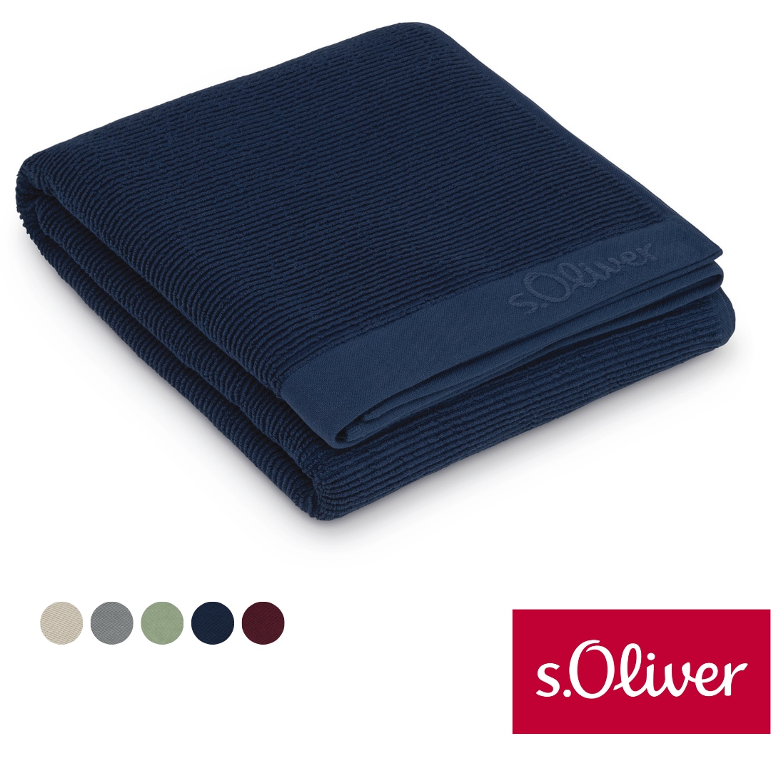s.Oliver Saunatuch »s. Oliver Saunatuch« weich & saugstark blau Walkfrottier, Baumwolle B/L: 80cmx200cm, 1 Stk., Walkfrottier