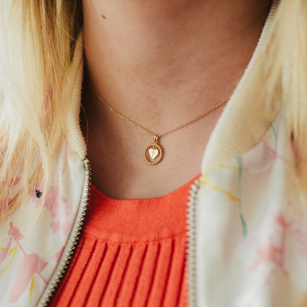 Julie Julsen Kette mit Anhänger »925/- Sterling Silber vergoldet mit beweglichem Herz«