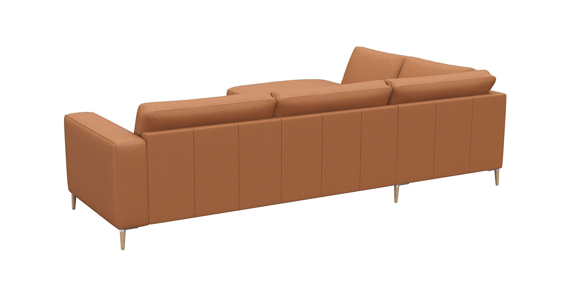 FLEXLUX Ecksofa »Fiore, Sitzaufbau mit hochwertigem Kaltschaum für mehr Sitzkomfort«, breite Armlehnen, L-Form, Füße Alu/Eiche