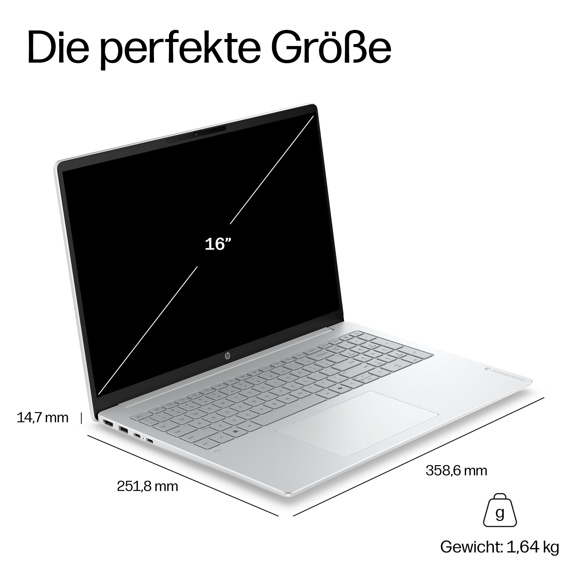 HP Notebook »OmniBook 3 16-bu0063ngx« 40,6 cm / 16 ″ Intel Core 5 Intel Graphics 512 GB SSD
