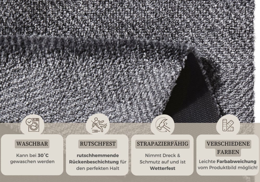 HANSE Home Fußmatte »Clean & Go, Türmatte«, rechteckig, 7 mm Höhe, Waschbar, Schmutzfangmatte, Outdoor, Innen, Rutschfest, Wetterfest