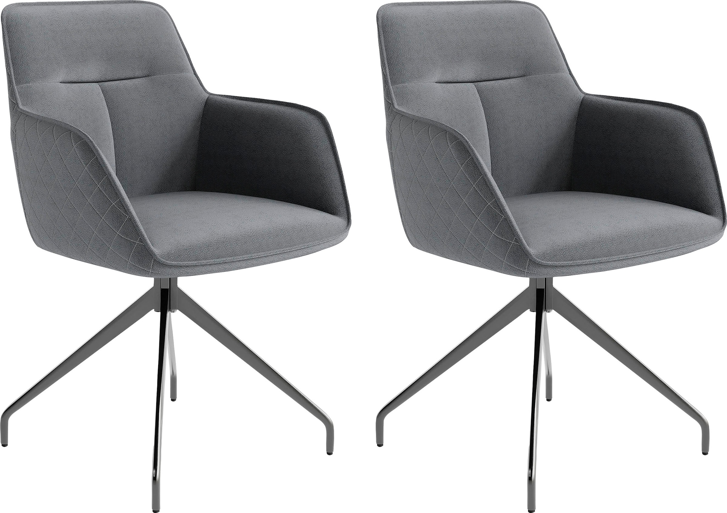 byLIVING Esszimmerstuhl »Memphis«, (Set), 2 St., Luxus-Kunstleder, 2er-Set, gepolstert mit hochwertigem Kunstleder, drehbar