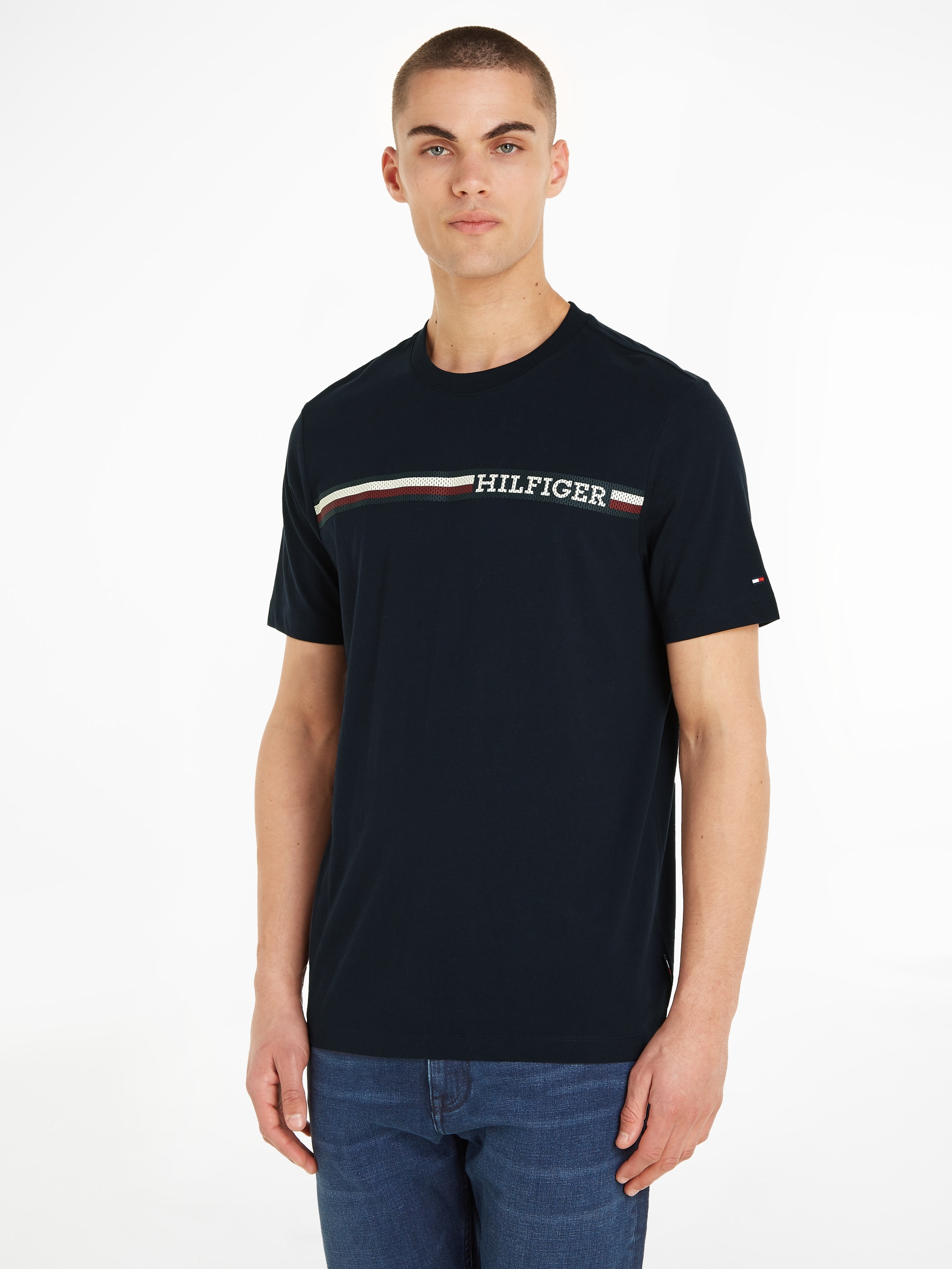 Tommy Hilfiger mit online CHEST »MONOTYPE Markenlogo kaufen TEE«, T-Shirt STRIPE