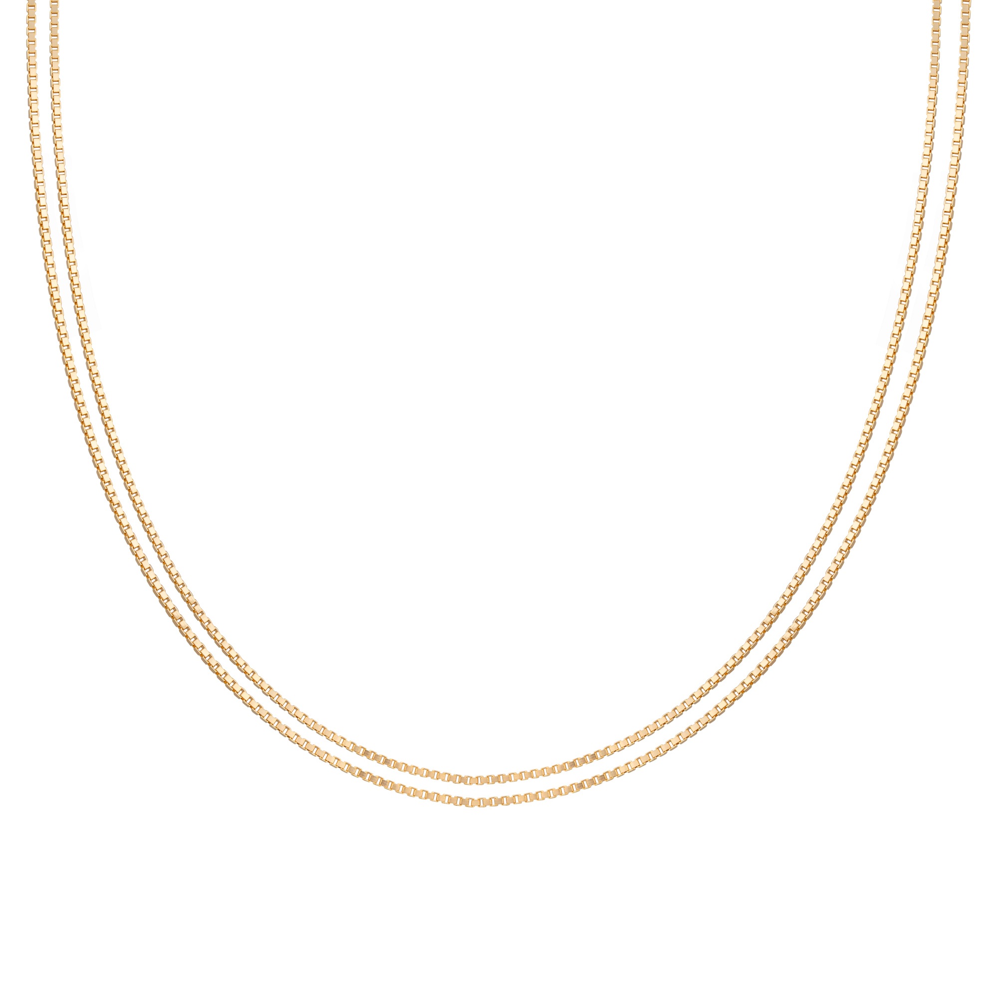 CAÏ Collierkettchen »925/- Sterling Silber Venezianer Kette vergoldet zweireihig«