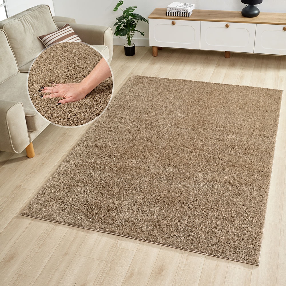 OTTO home Hochflor-Teppich »Lilari«, rechteckig, 30 mm Höhe, Uni Farben, be günstig online kaufen