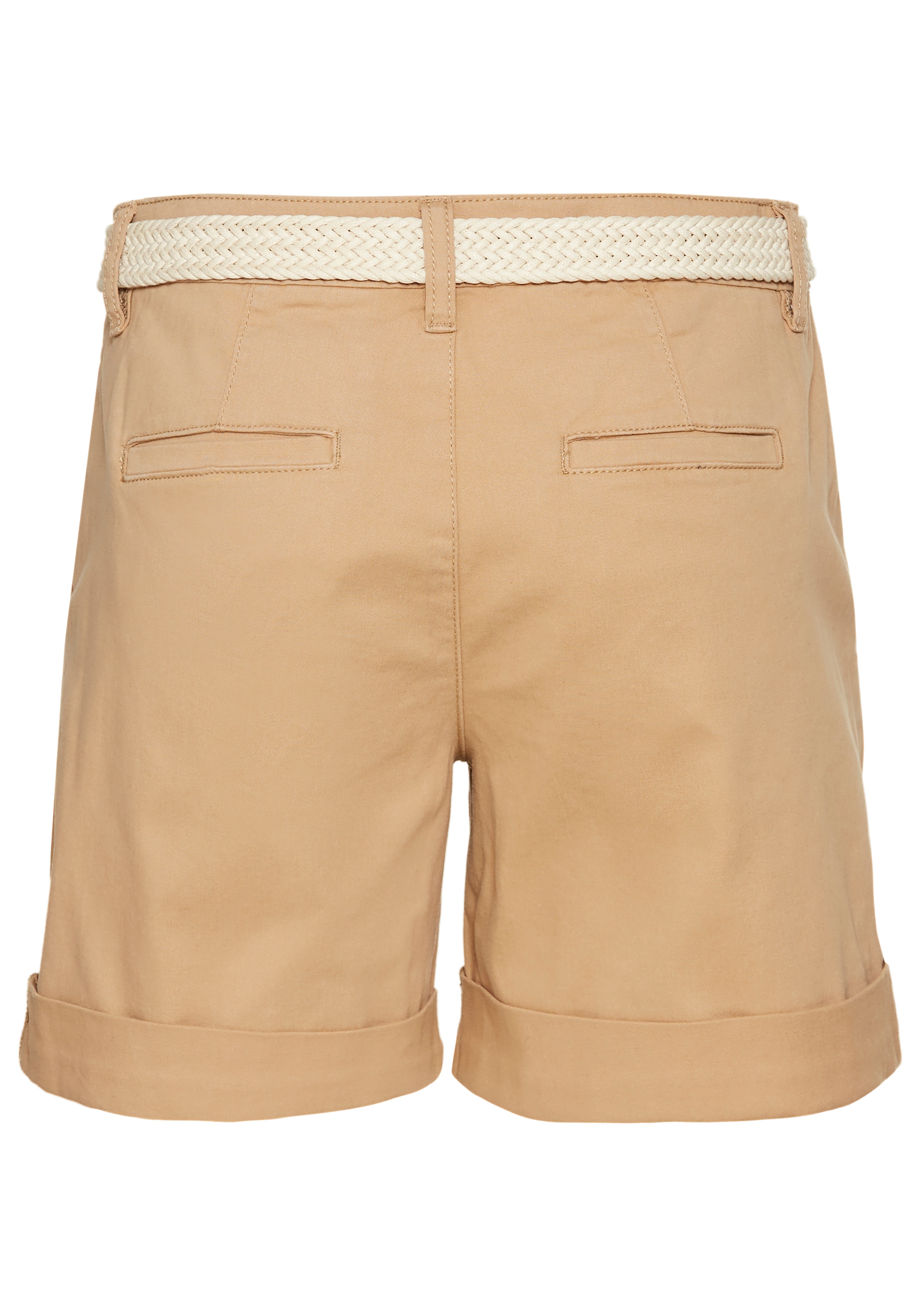 DELMAO Shorts, (2 tlg., inklusive Stoffgürtel), in trendiger Turn-up Form