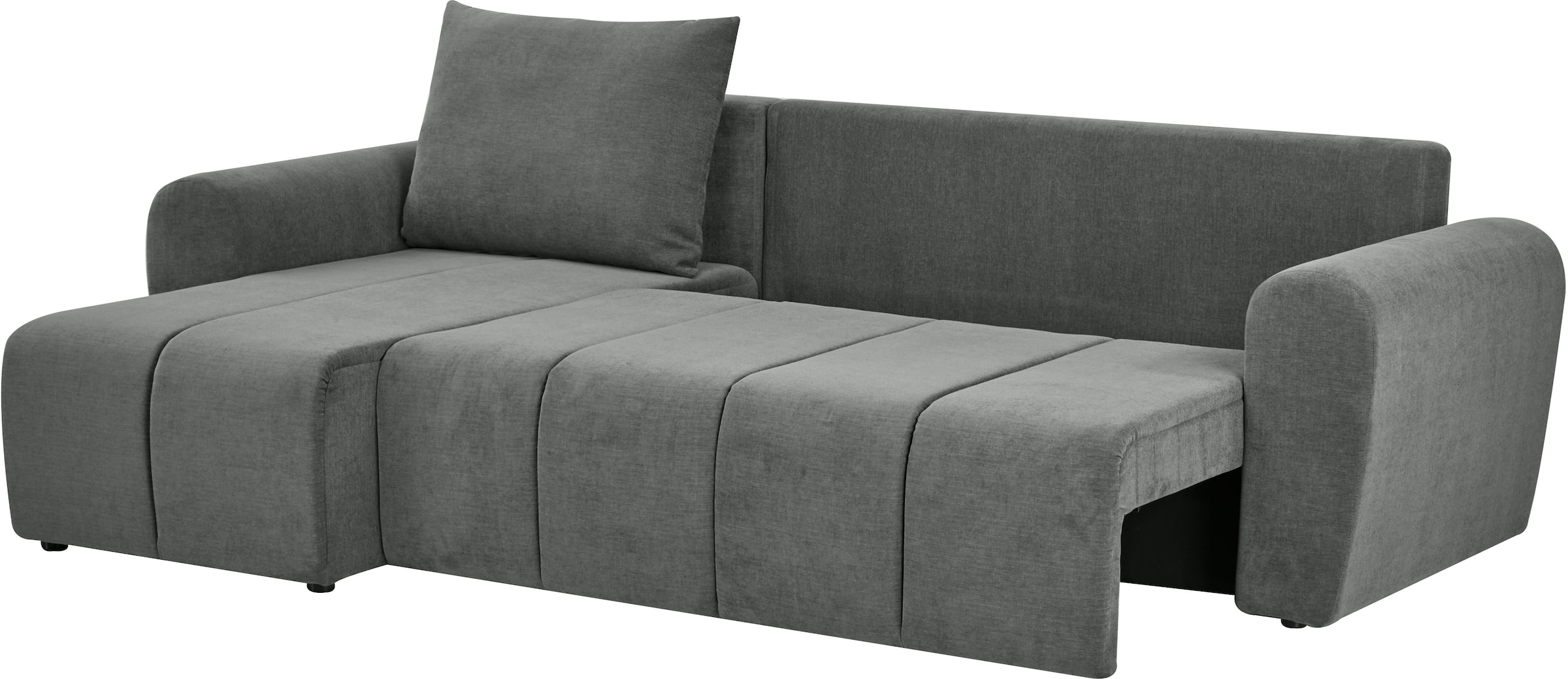 Home affaire Ecksofa »Nortrud, 241 cm, L-Form, mit Schlaffunktion u. Bettkasten« Recamiere rechts / links montierbar, in Cord und Webstoff