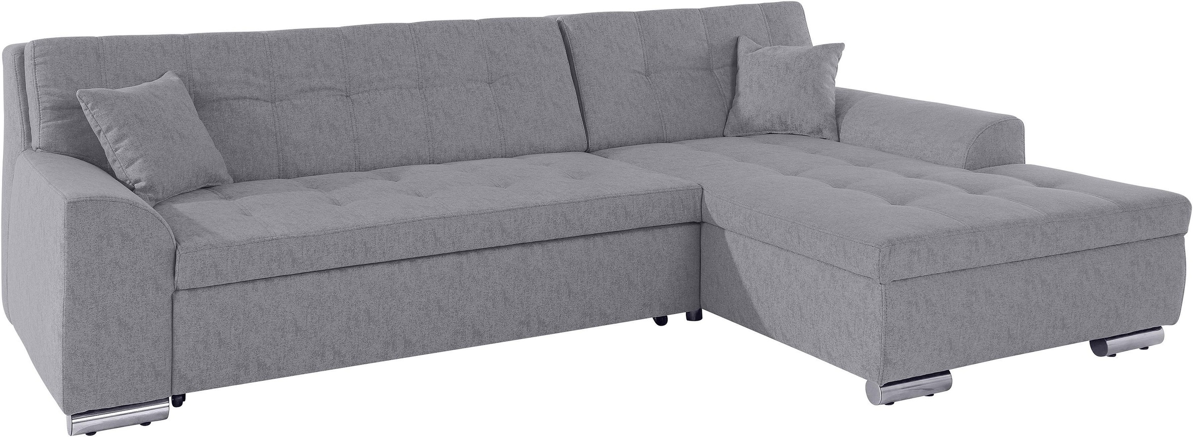 DOMO collection Ecksofa »Aversa, moderne Steppung, geschwungene Armlehnen, günstig online kaufen