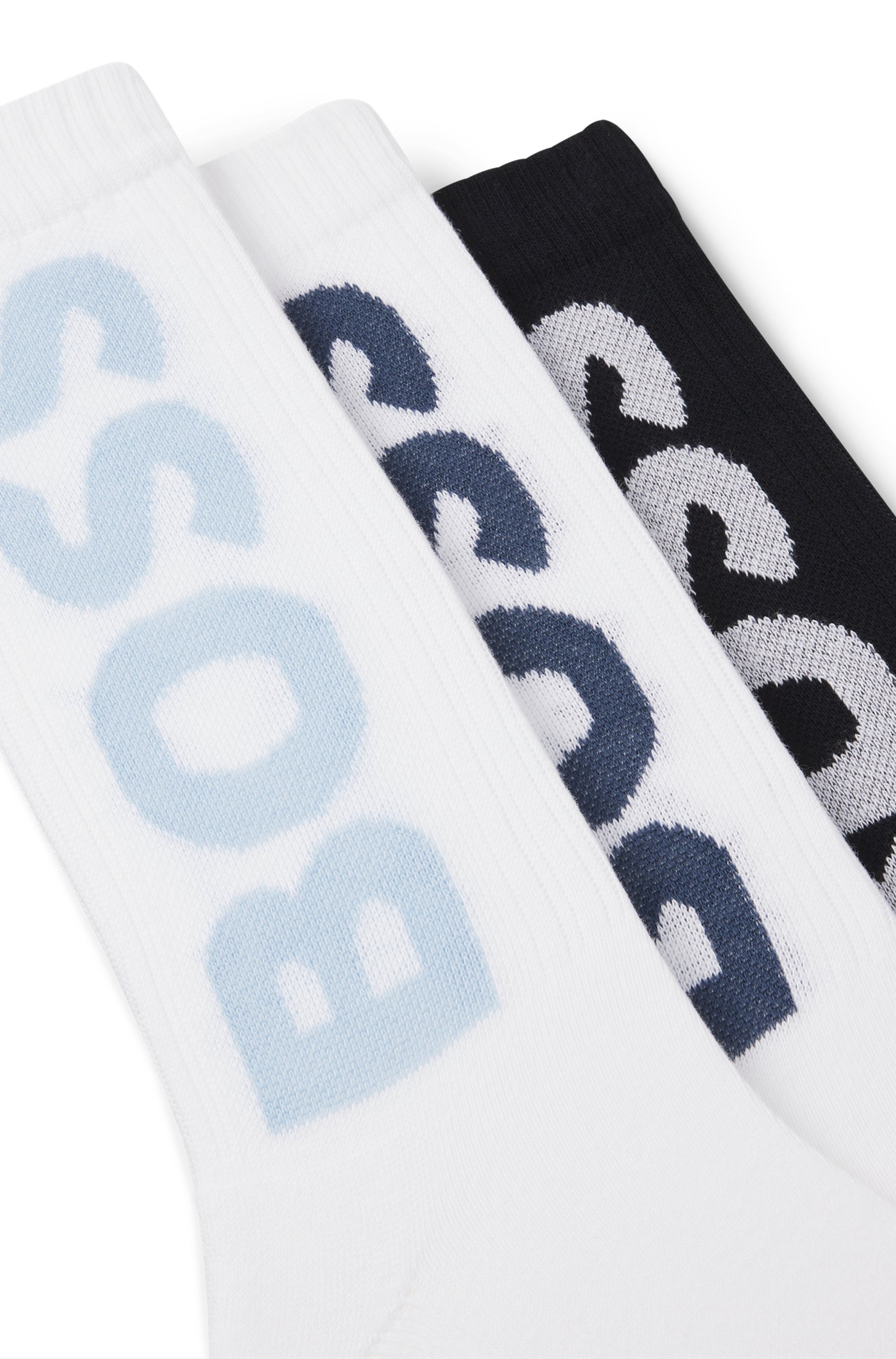 BOSS Socken »3P QS Rib Logo CC«, mit Logo