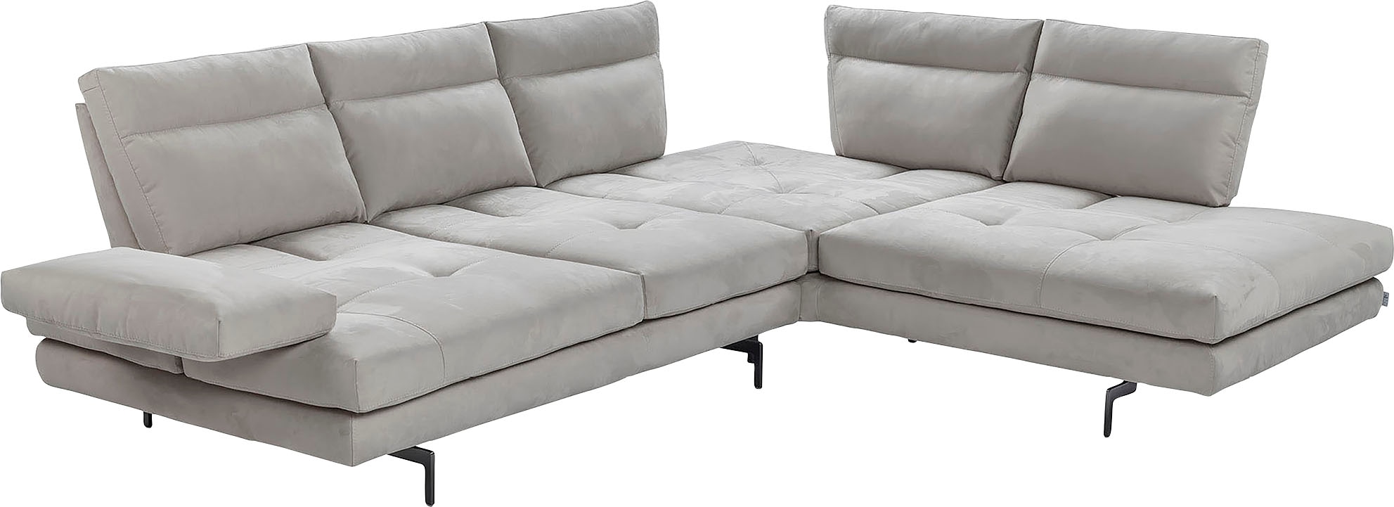 CALIA ITALIA Ecksofa »Toby Wing, L-Form, Designsofa mit sensationellem Sitzkomfort«, Sitztiefenverstellung, funktionale Ecke, Füße in schwarz matt