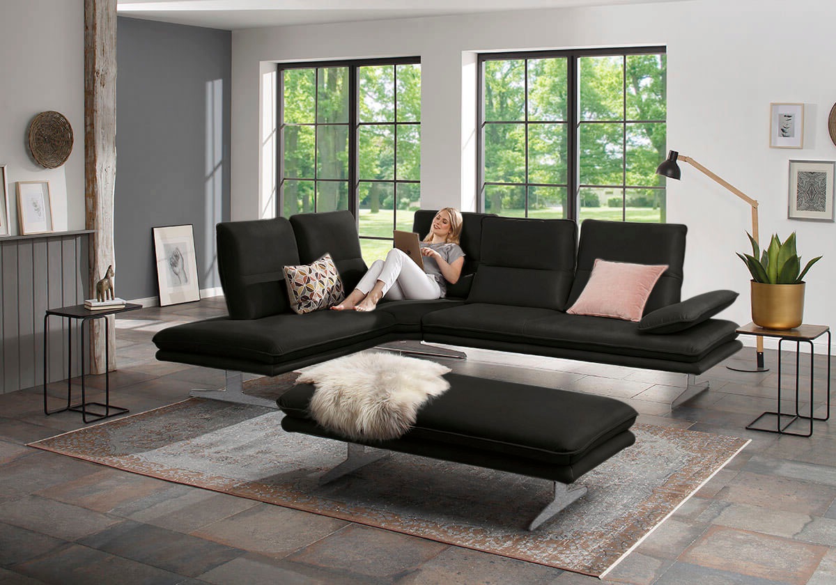 W.SCHILLIG Ecksofa »broadway, Designsofa, mit tollem Sitzkomfort, L-Form« S günstig online kaufen