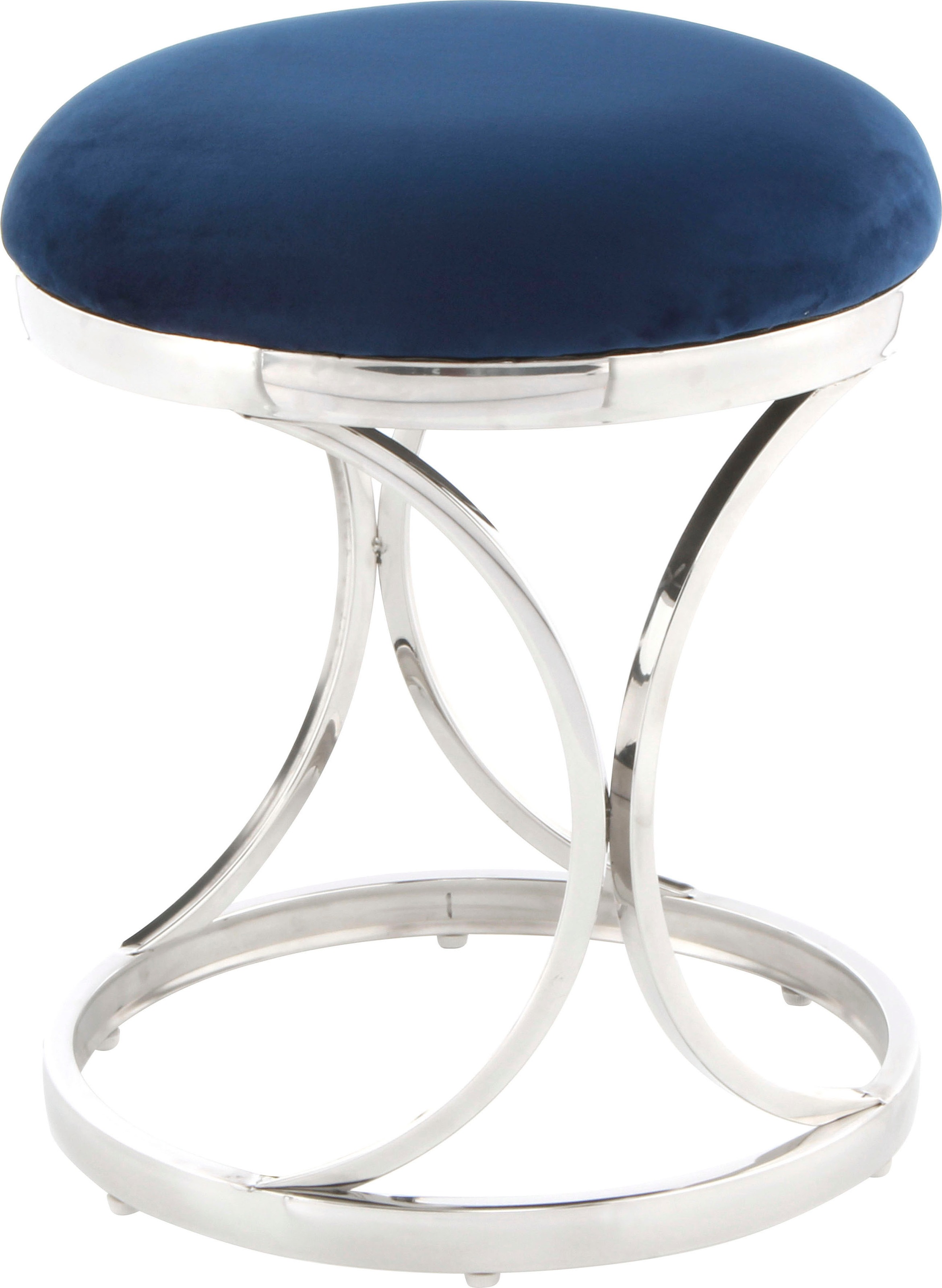 Kayoom Sitzhocker »Hocker Weyda 325,Sitzpouf in elegantem Design,edles Gestell aus Metall«, (1 St.), glamourös, hochwertig, mit weichem Sitzkissen und Stoffbezug