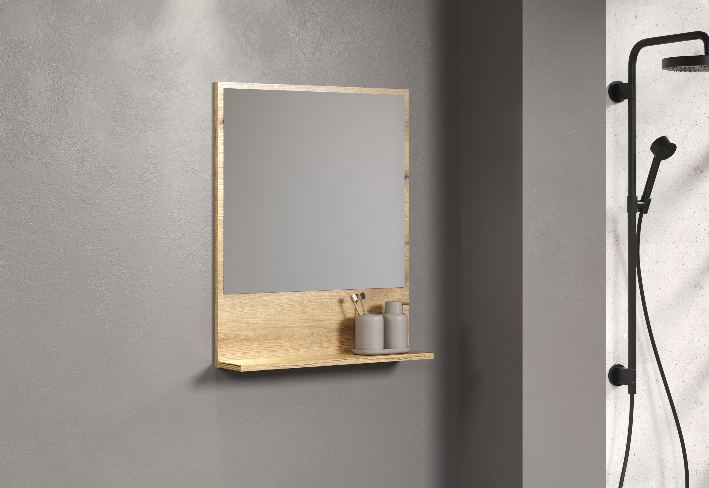 welltime Badspiegel »Amrum«, Eleganter Badezimmerspiegel mit Ablage