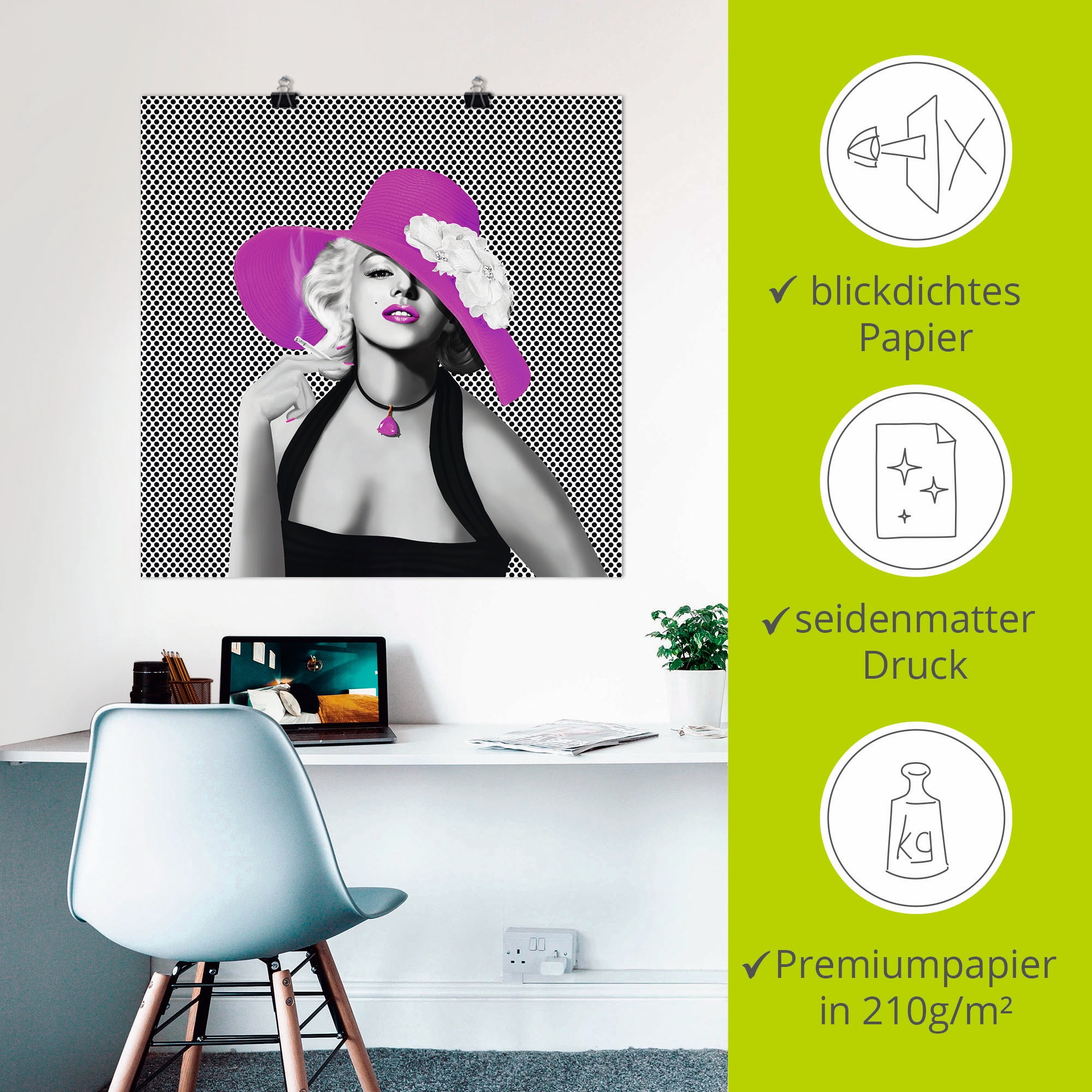 Artland Wandbild »Marilyn in Pop Art«, Stars, (1 St.), als Leinwandbild, Poster, Wandaufkleber in verschied. Größen