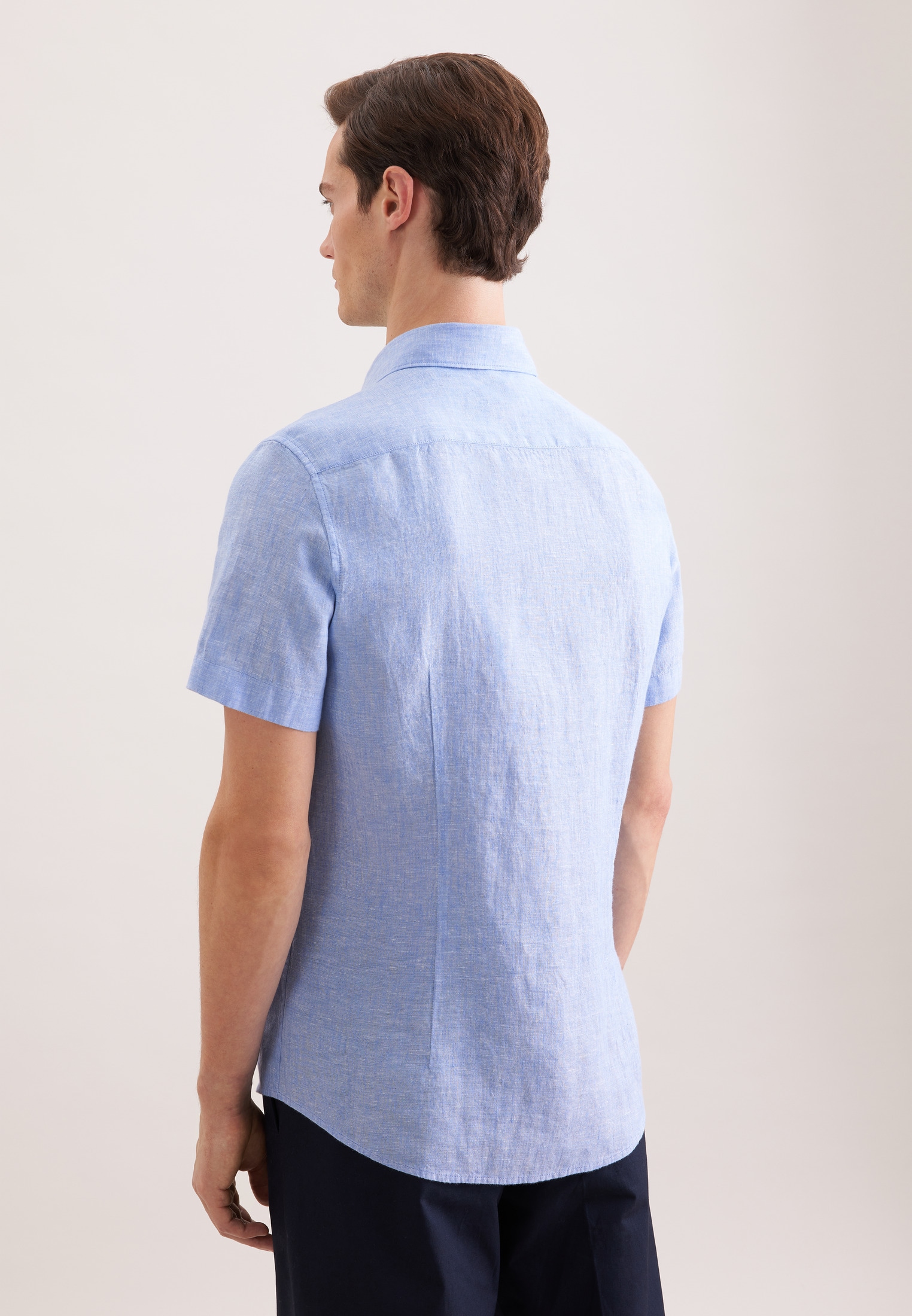 seidensticker Leinenhemd »Schwarze Rose« Shaped 1/2 Kentkragen Uni