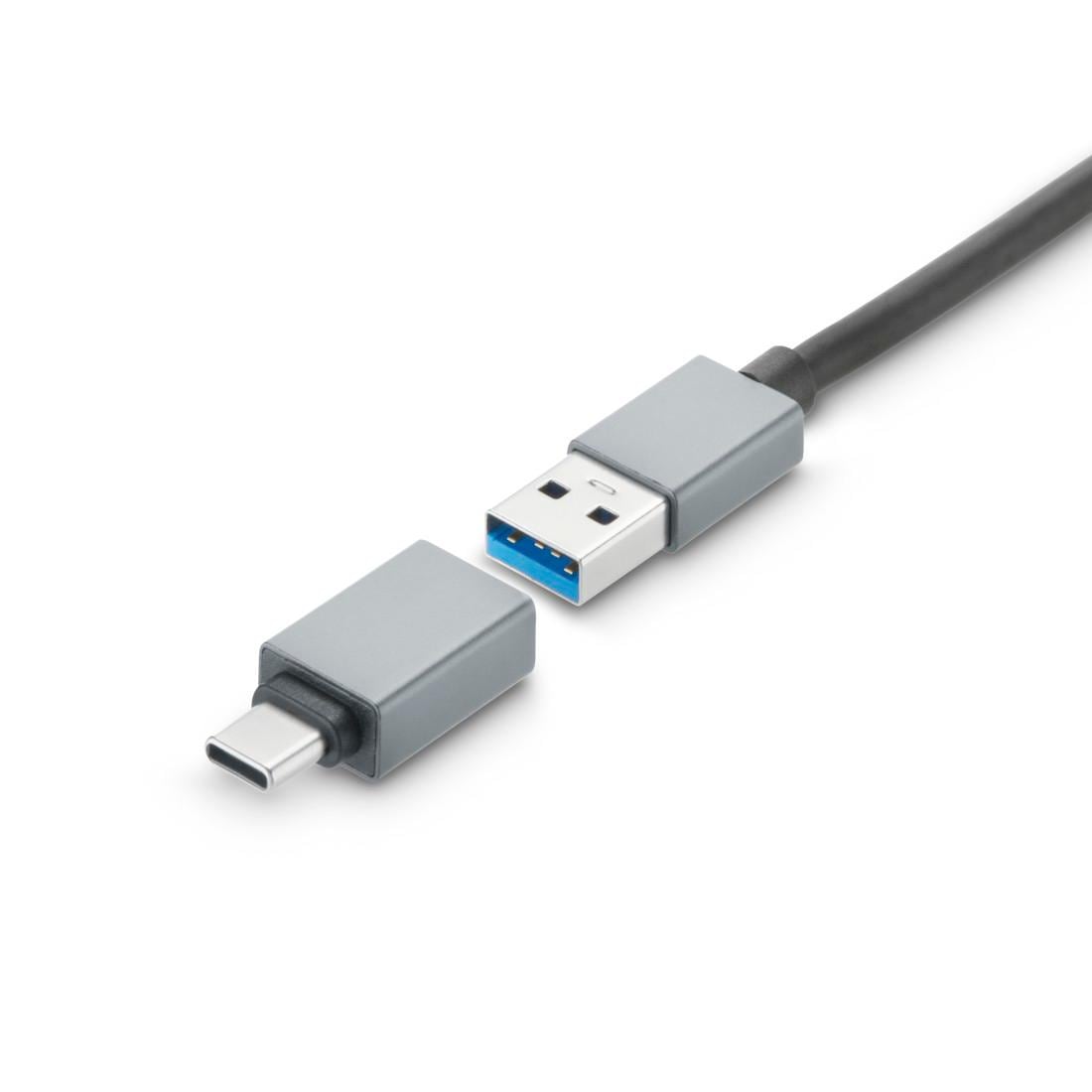 Hama USB-Adapter »USB Hub mit Netzteil und Adapter, 7 Ports mit USB C und USB A Stecker«, 100 cm