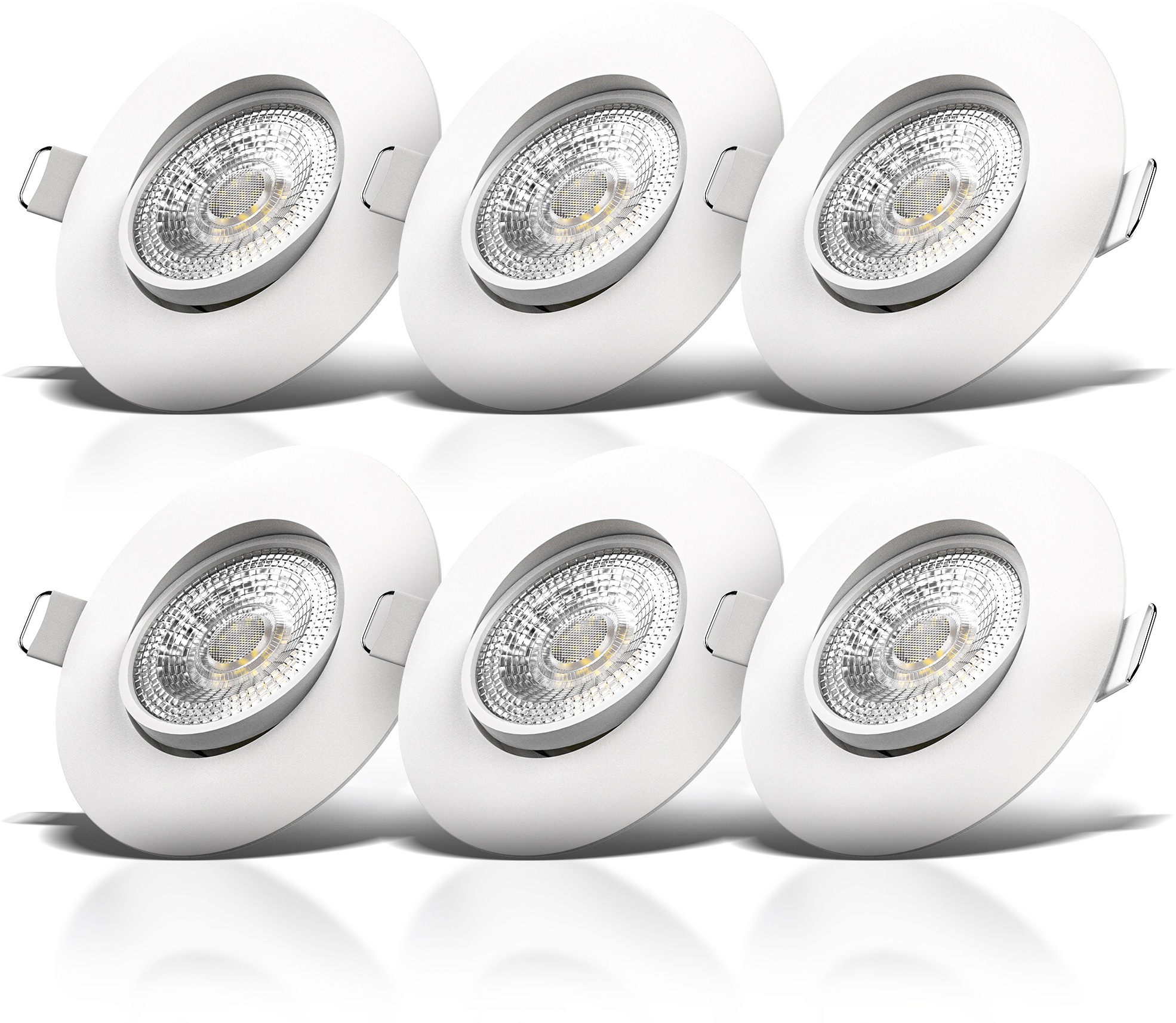 B.K.Licht LED Einbauleuchte, Einbauspots, schwenkbar, IP23, ultra-flach, Deckenspots, warmweiß, 6er Set