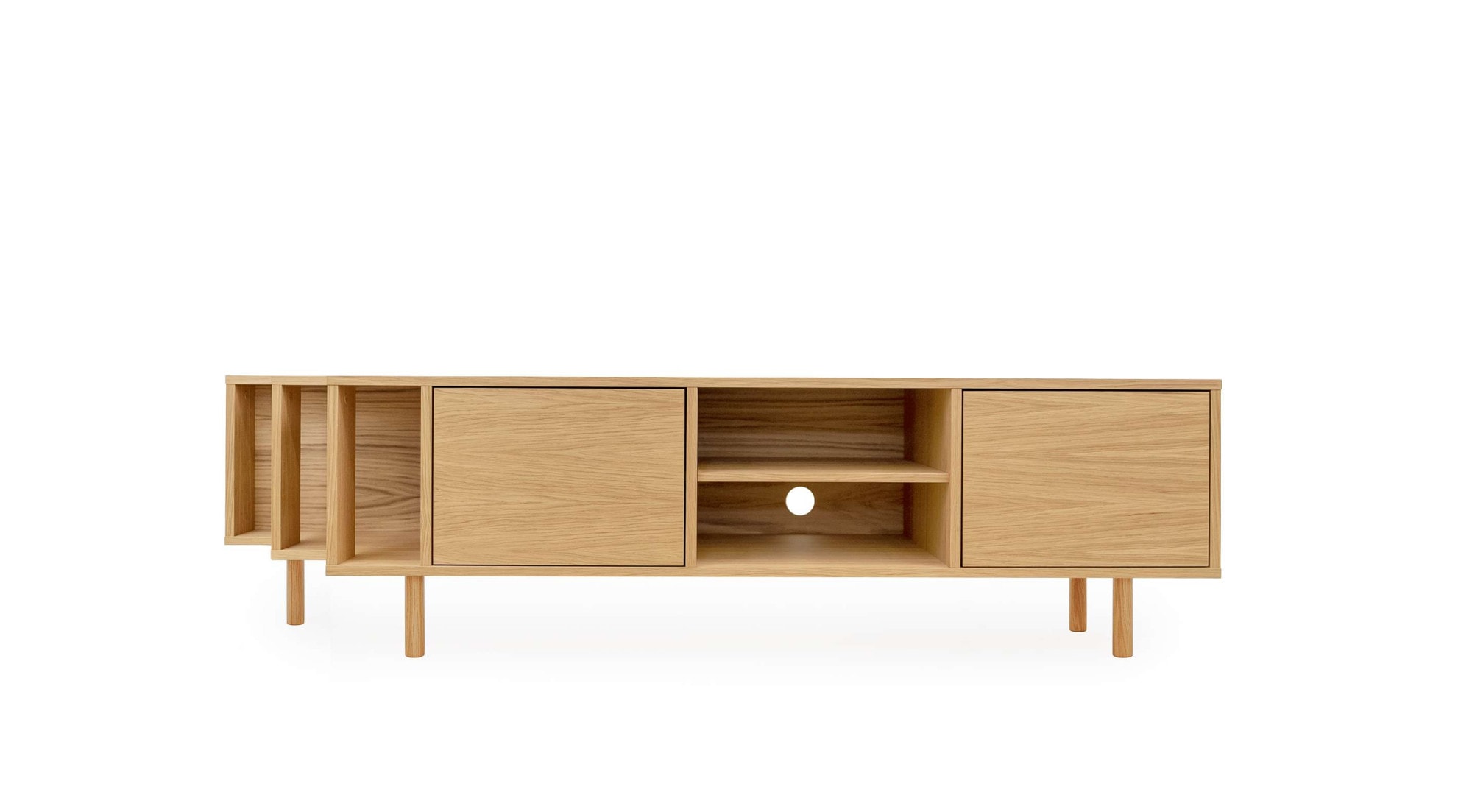 Woodman TV-Board »Shift«, mit Echtholzfurnier aus Eiche, Breite 189 cm, mit Push-to-Open